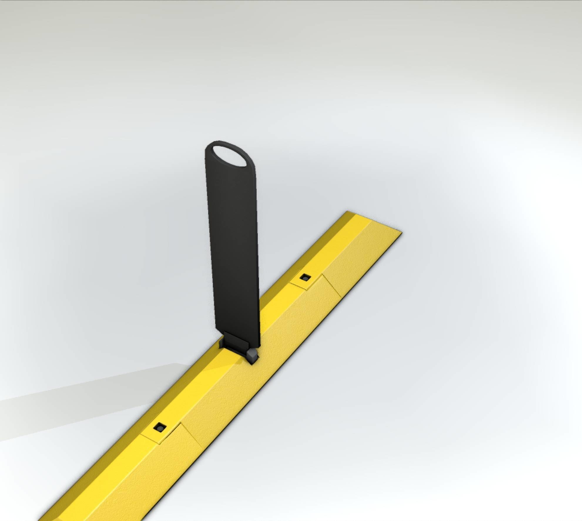 Yellow guide barrier 26 pointing left 628-20 Low-poly 3D model_16