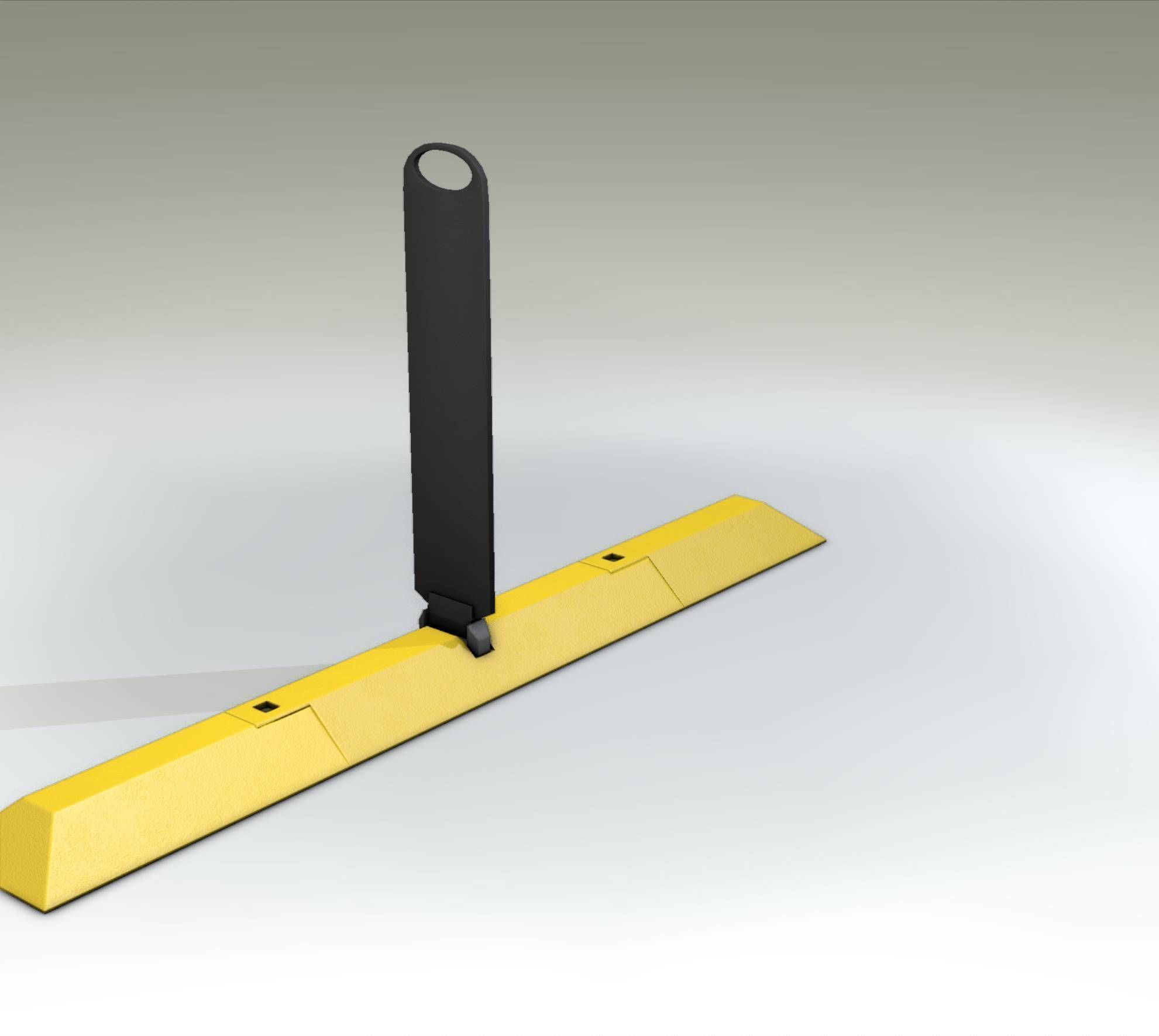Yellow guide barrier 26 pointing left 628-20 Low-poly 3D model_40