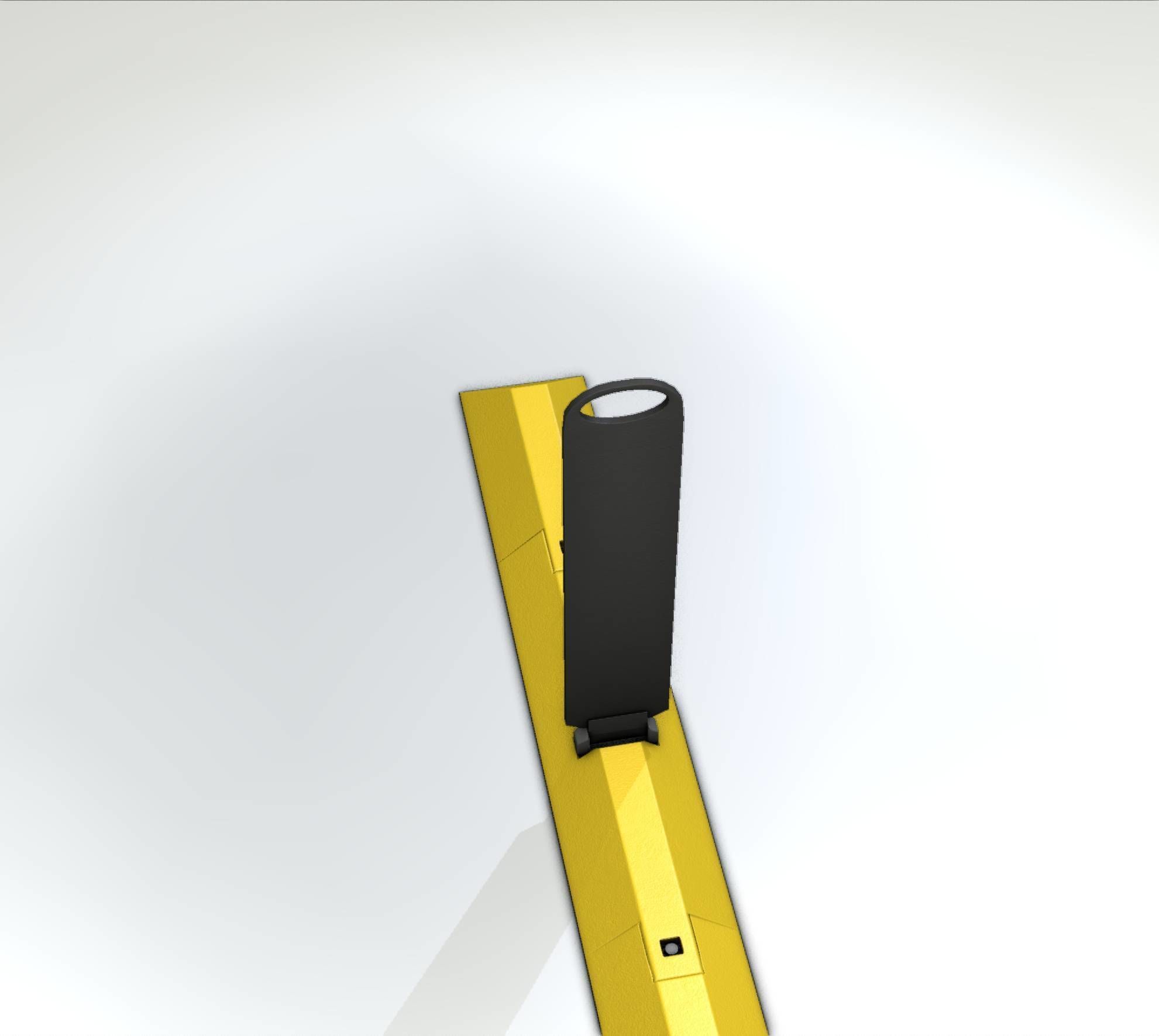 Yellow guide barrier 26 pointing left 628-20 Low-poly 3D model_13