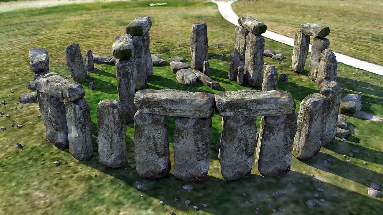 Stonehenge in england Low-poly 3D model_3