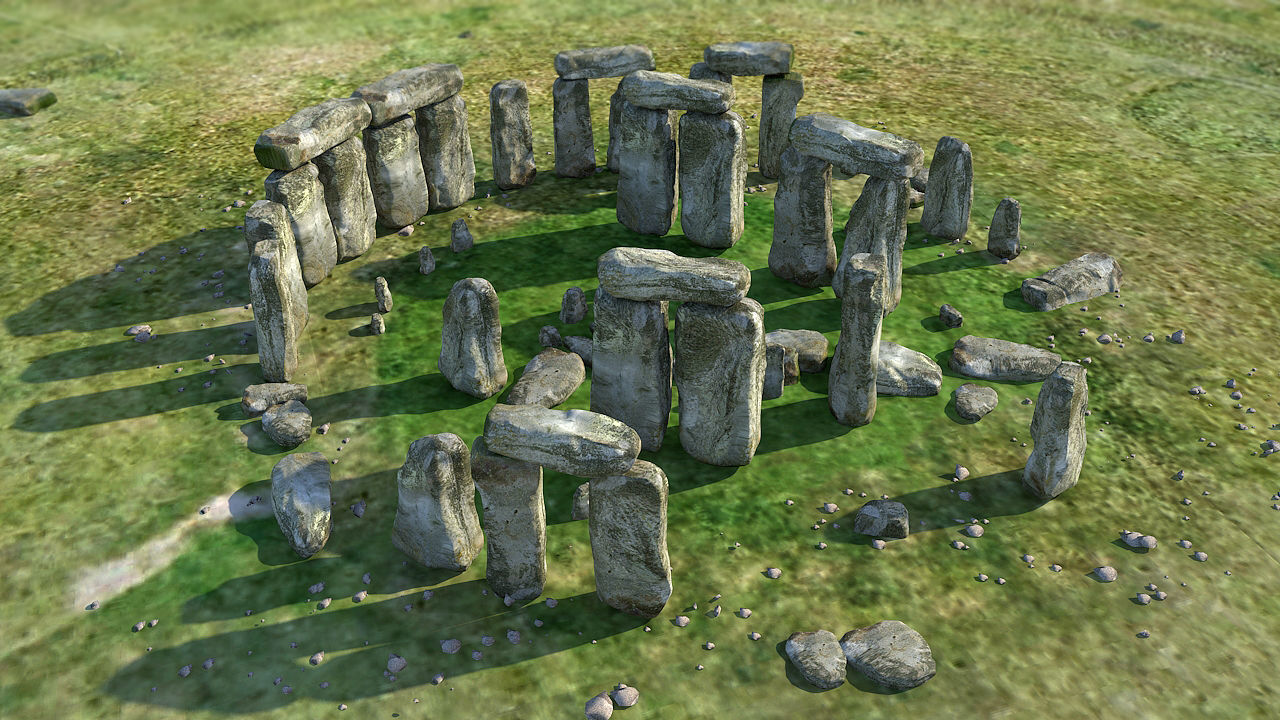 Stonehenge in england Low-poly 3D model_1