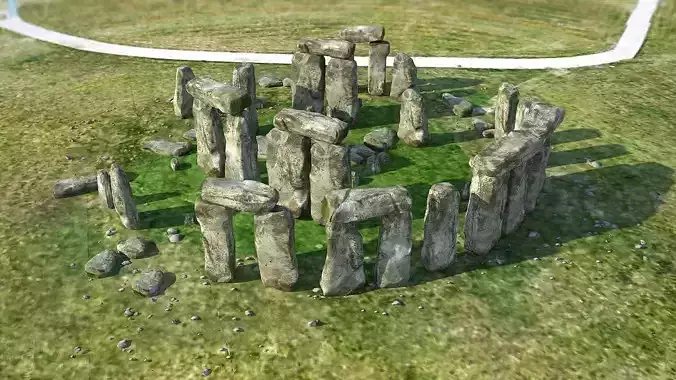 Stonehenge in england Low-poly 3D model
