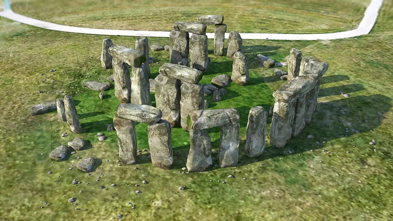 Stonehenge in england Low-poly 3D model_0