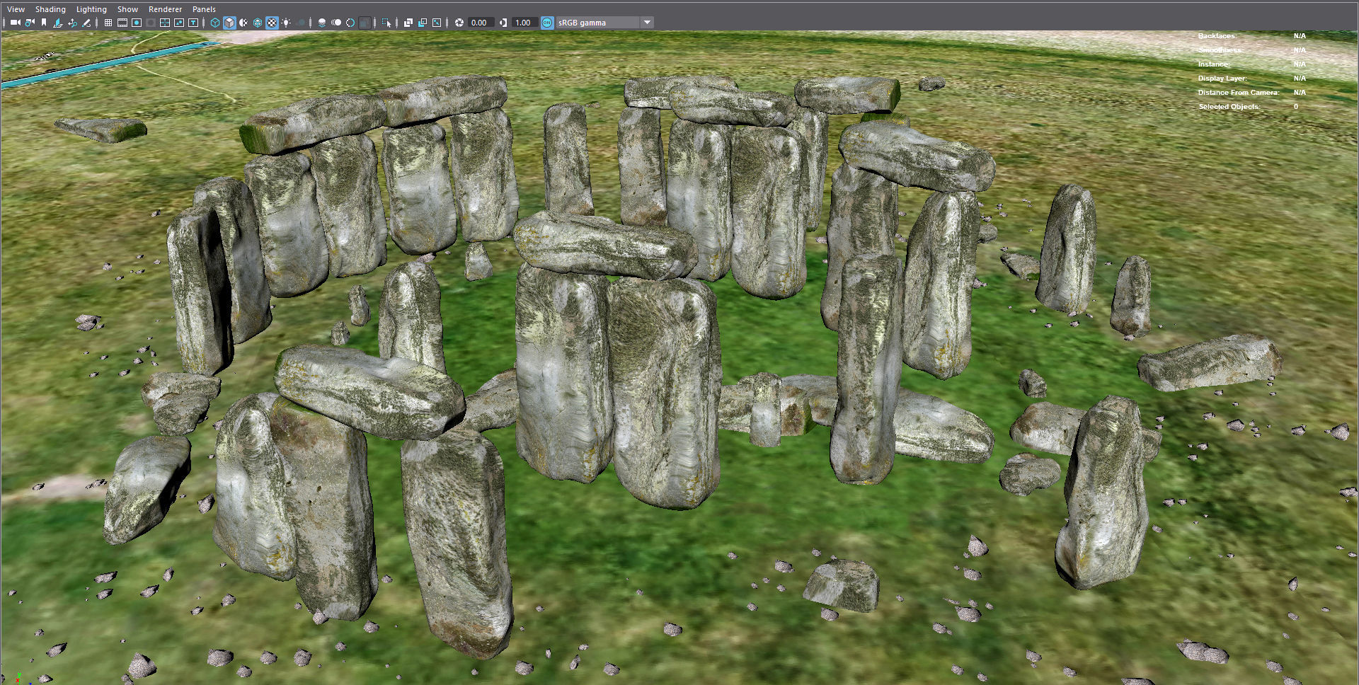 Stonehenge in england Low-poly 3D model_14