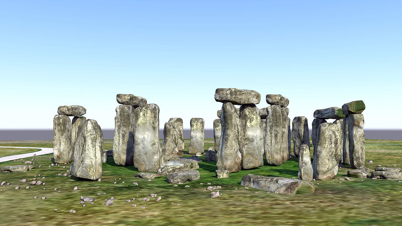 Stonehenge in england Low-poly 3D model_9