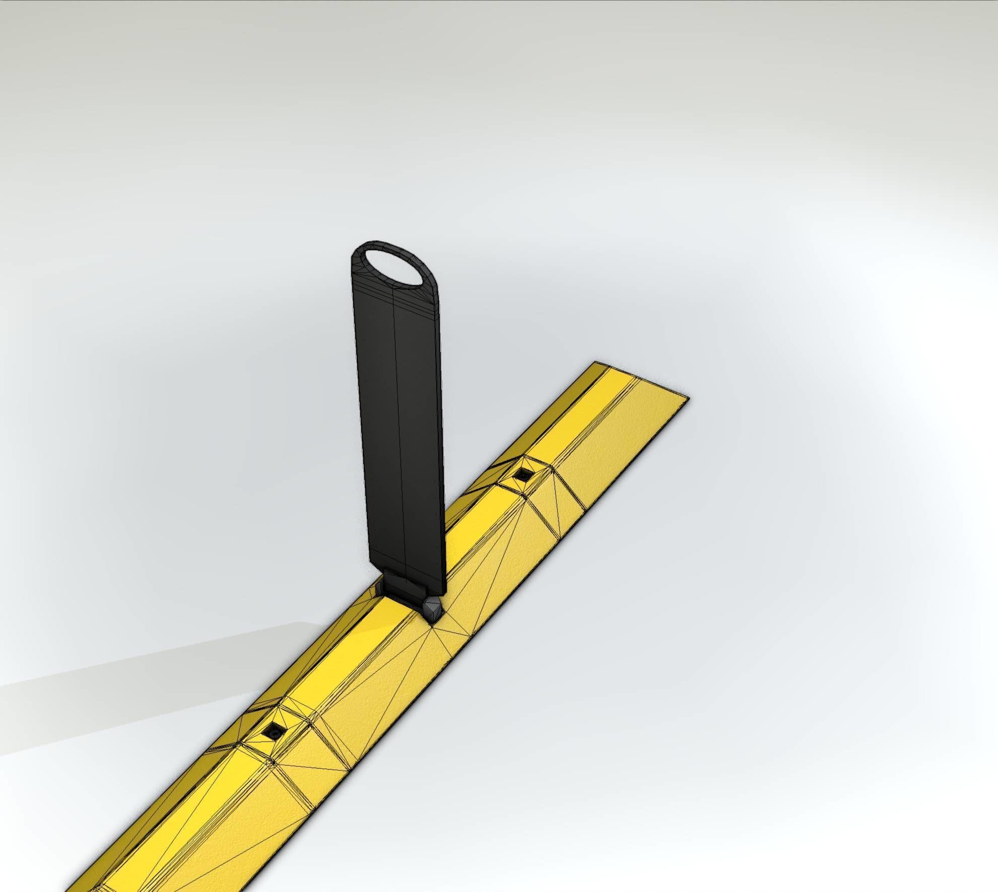 Yellow guide barrier 27 pointing left 628-11 Low-poly 3D model_14