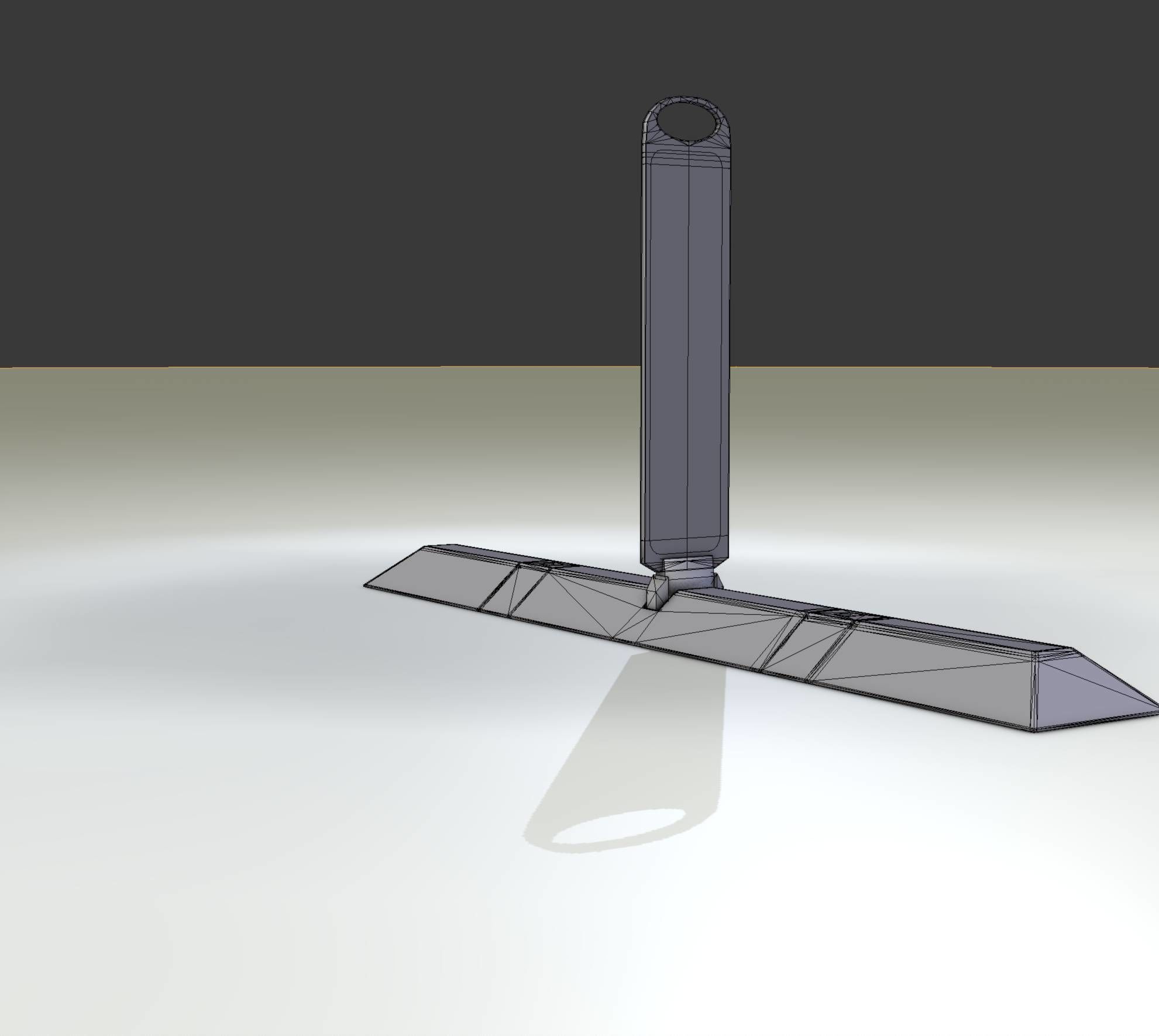 Yellow guide barrier 27 pointing left 628-11 Low-poly 3D model_34