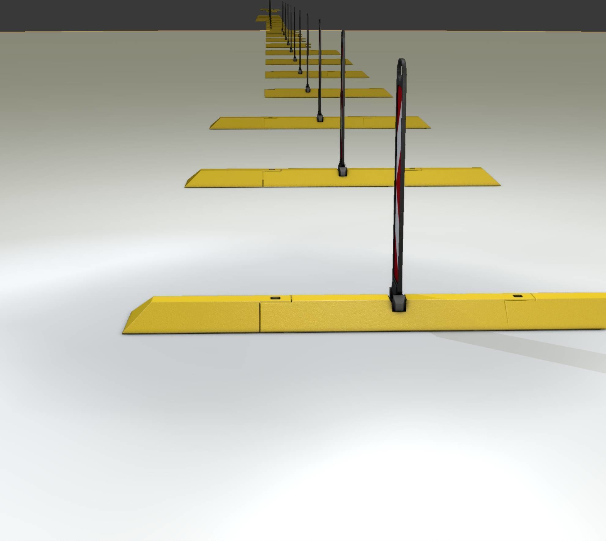 Yellow guide barrier 27 pointing left 628-11 Low-poly 3D model_30