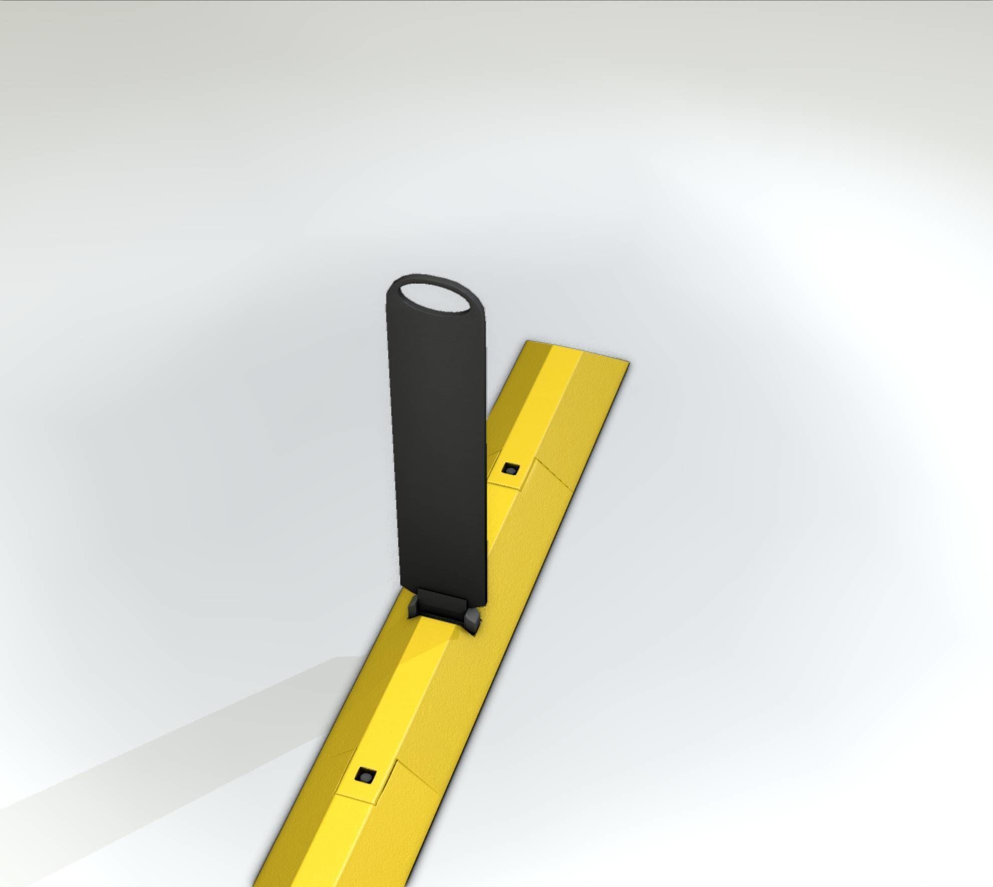 Yellow guide barrier 27 pointing left 628-11 Low-poly 3D model_13