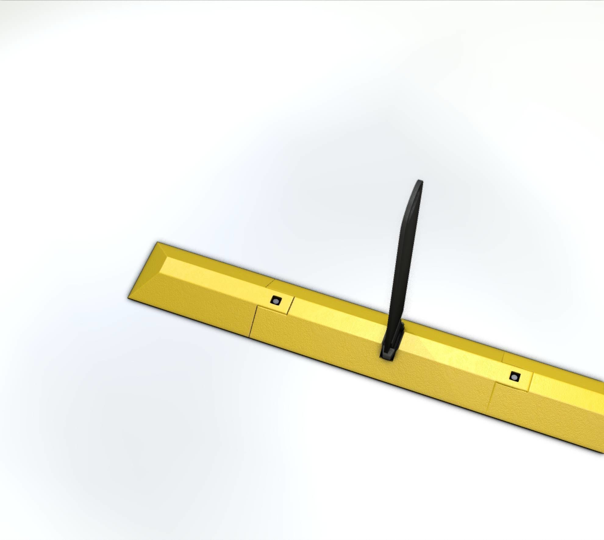 Yellow guide barrier 27 pointing left 628-11 Low-poly 3D model_7