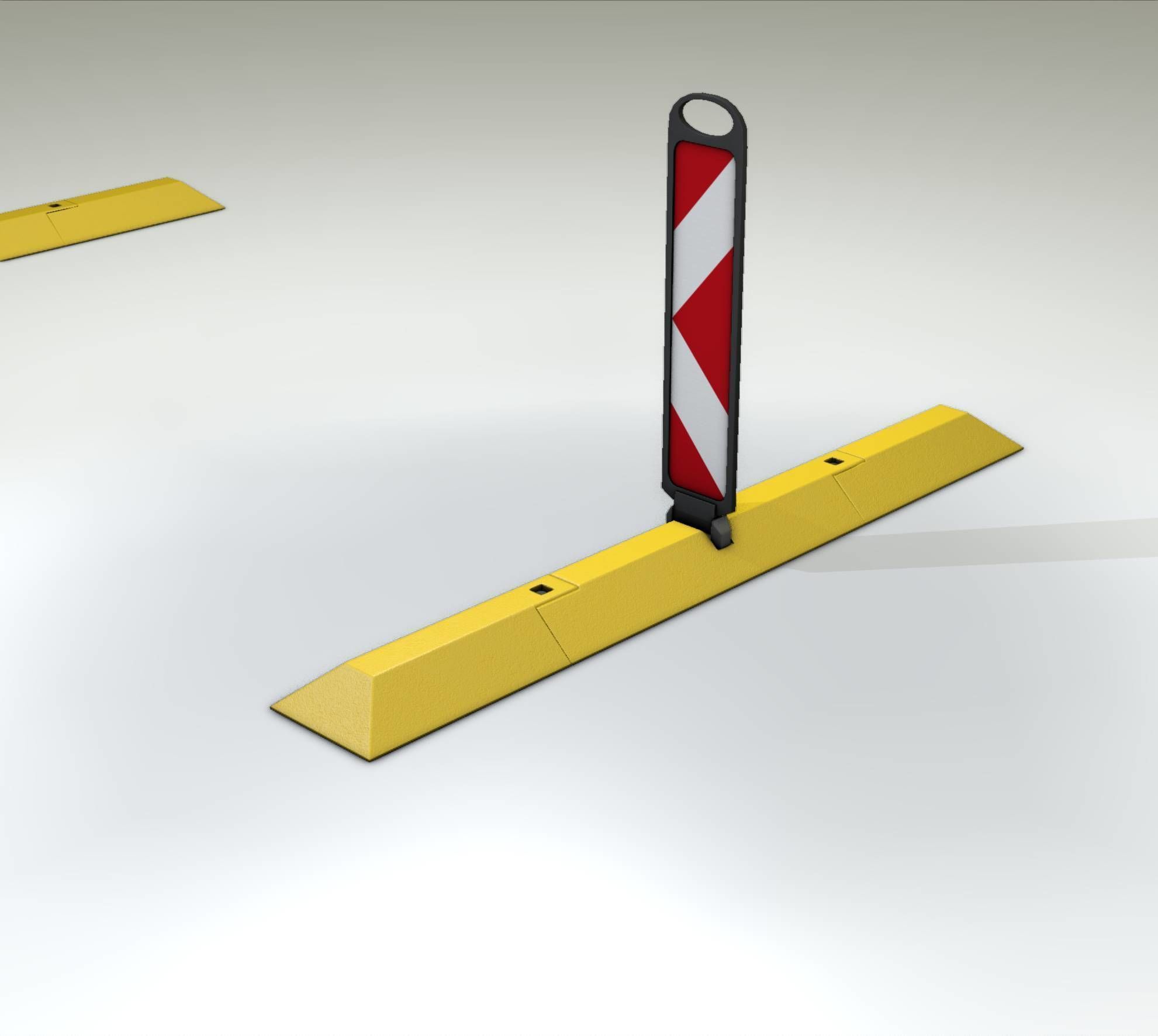 Yellow guide barrier 27 pointing left 628-11 Low-poly 3D model_27
