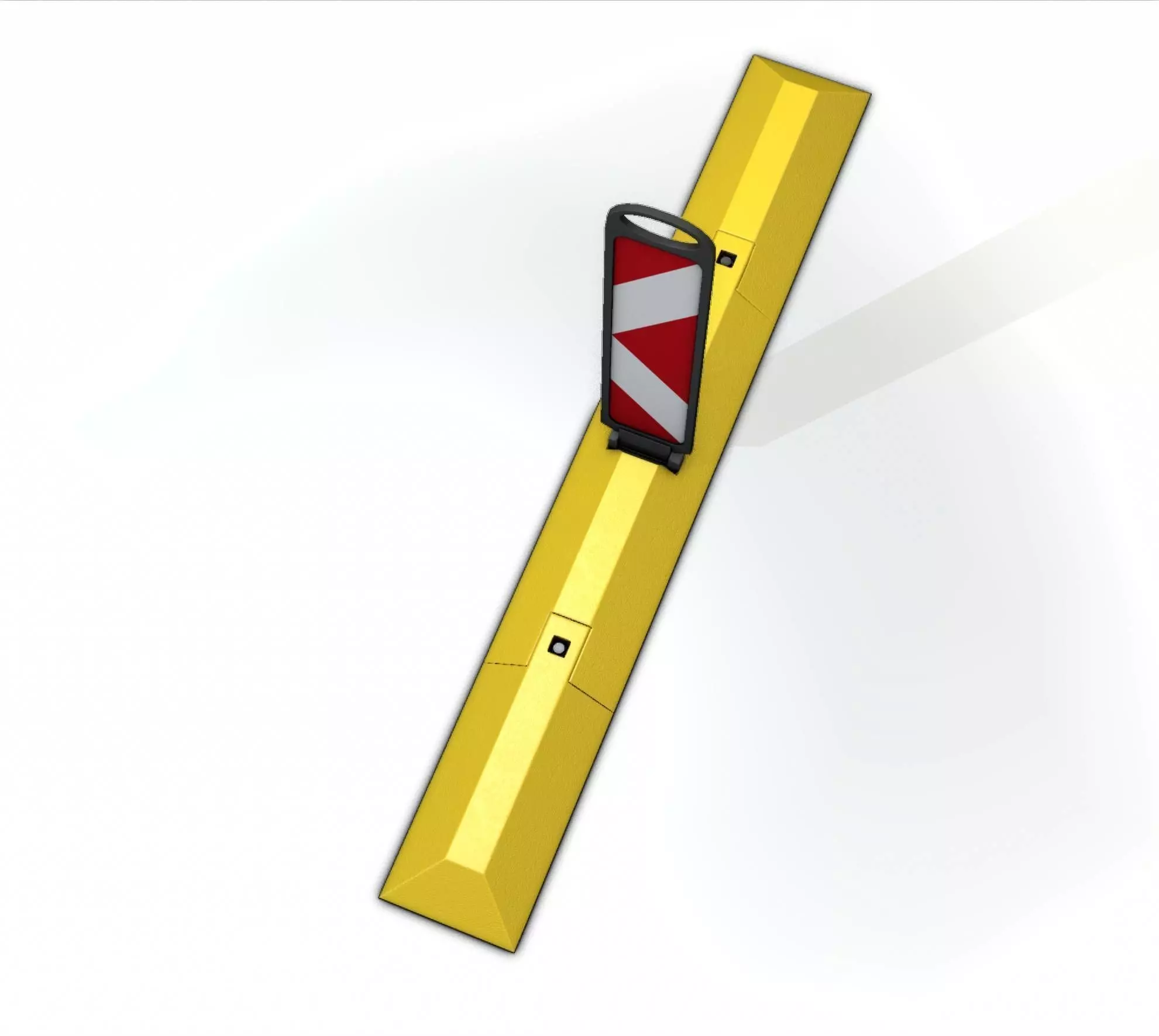 Yellow guide barrier 27 pointing left 628-11 Low-poly 3D model_0