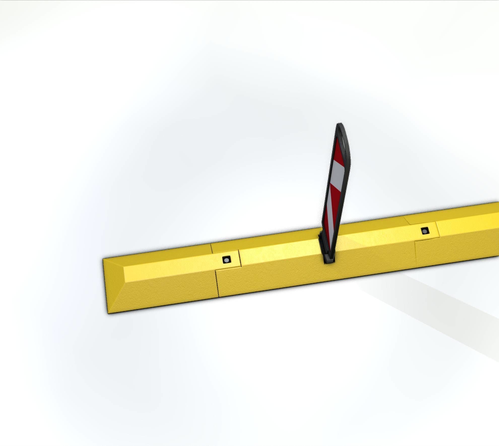 Yellow guide barrier 27 pointing left 628-11 Low-poly 3D model_5