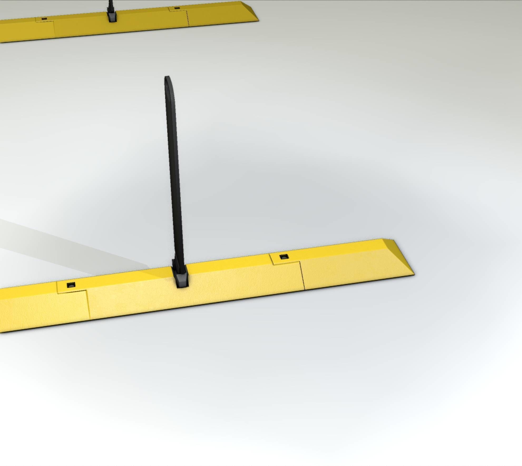 Yellow guide barrier 27 pointing left 628-11 Low-poly 3D model_17