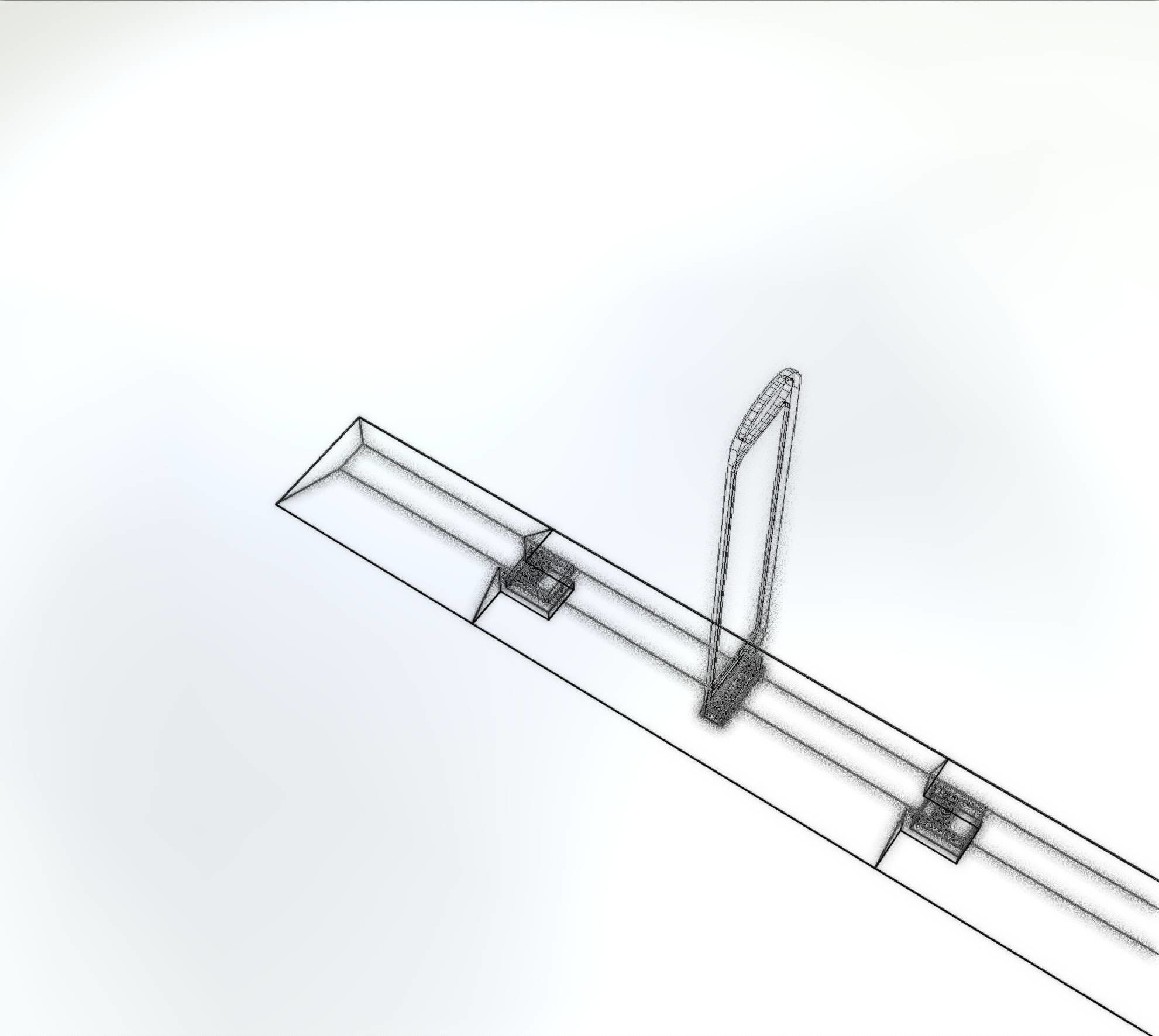 Yellow guide barrier 27 pointing left 628-11 Low-poly 3D model_8