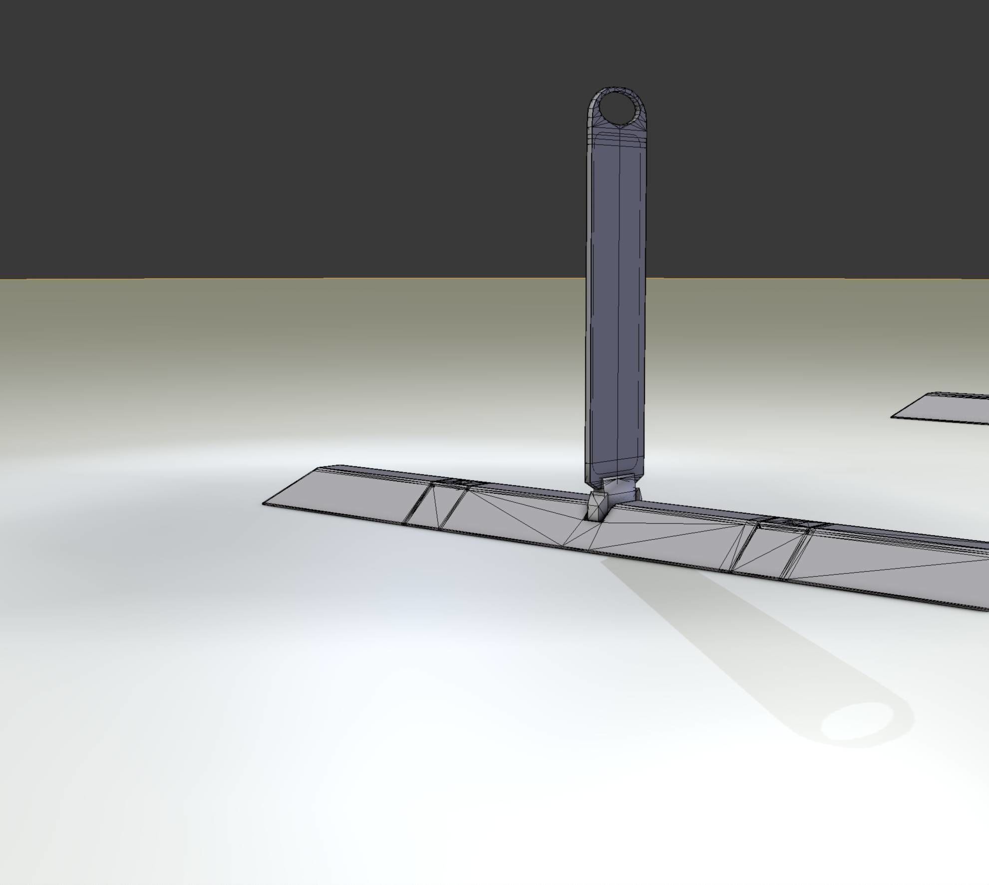 Yellow guide barrier 27 pointing left 628-11 Low-poly 3D model_33