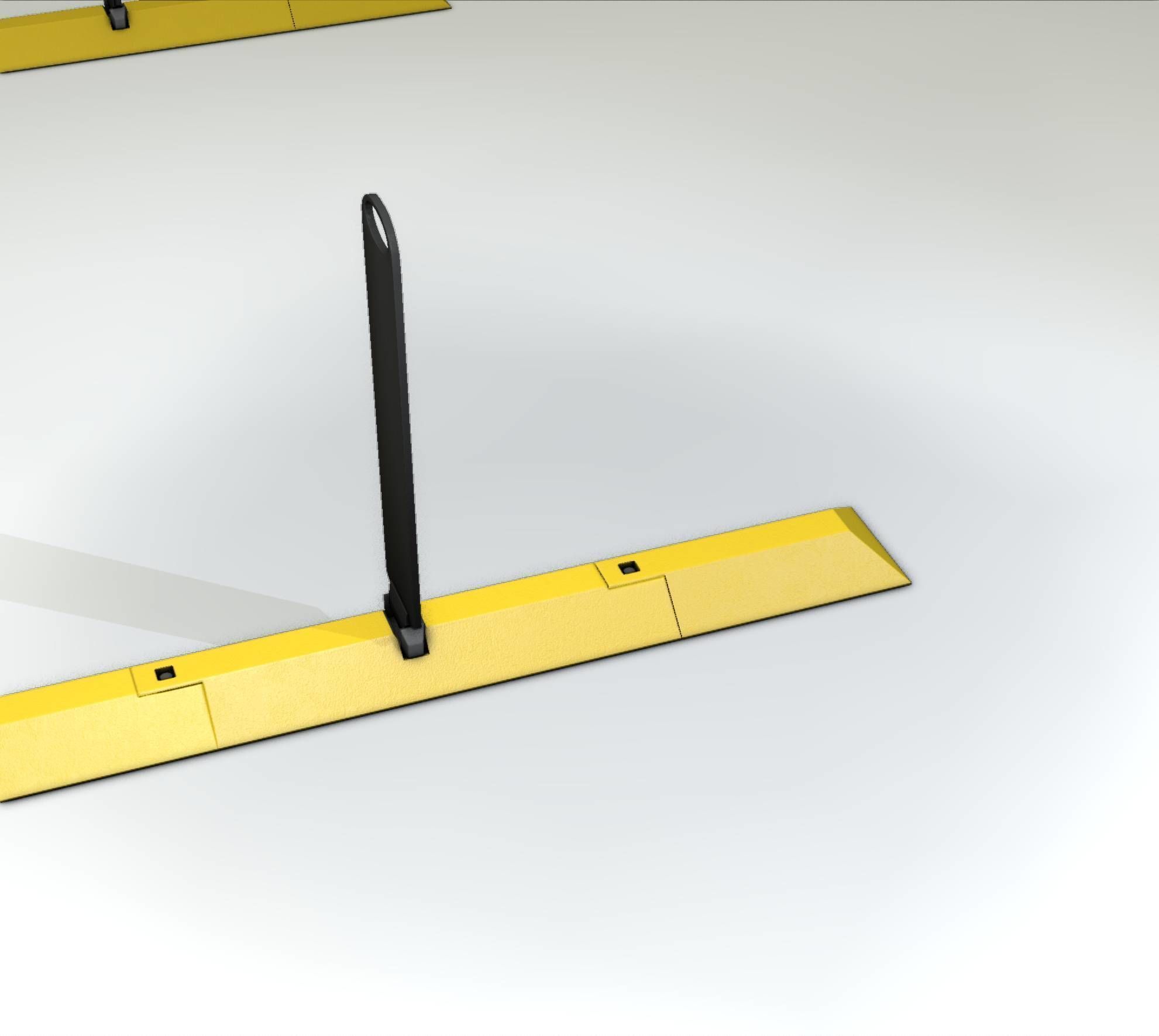 Yellow guide barrier 27 pointing left 628-11 Low-poly 3D model_41