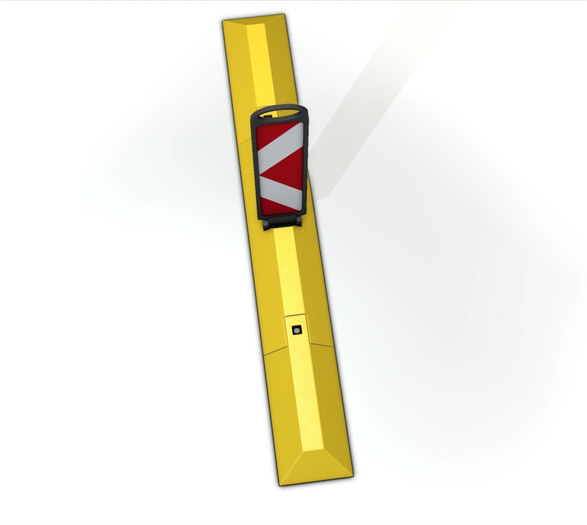 Yellow guide barrier 27 pointing left 628-11 Low-poly 3D model_48