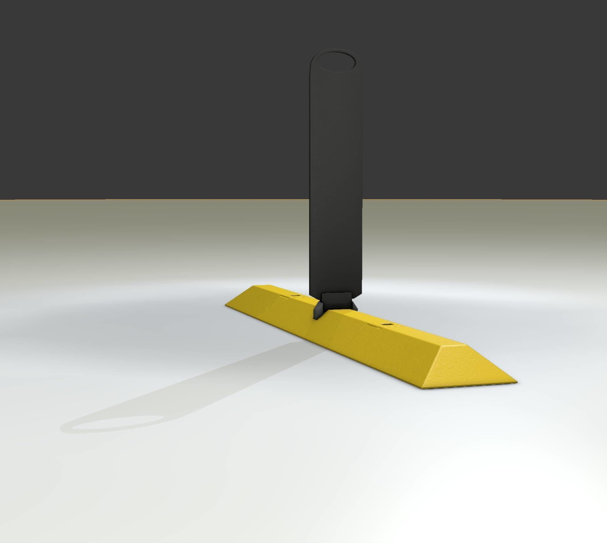 Yellow guide barrier 27 pointing left 628-11 Low-poly 3D model_35
