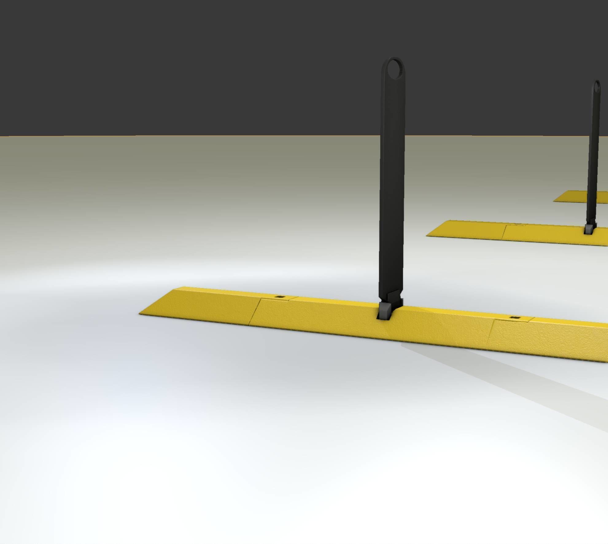 Yellow guide barrier 27 pointing left 628-11 Low-poly 3D model_32