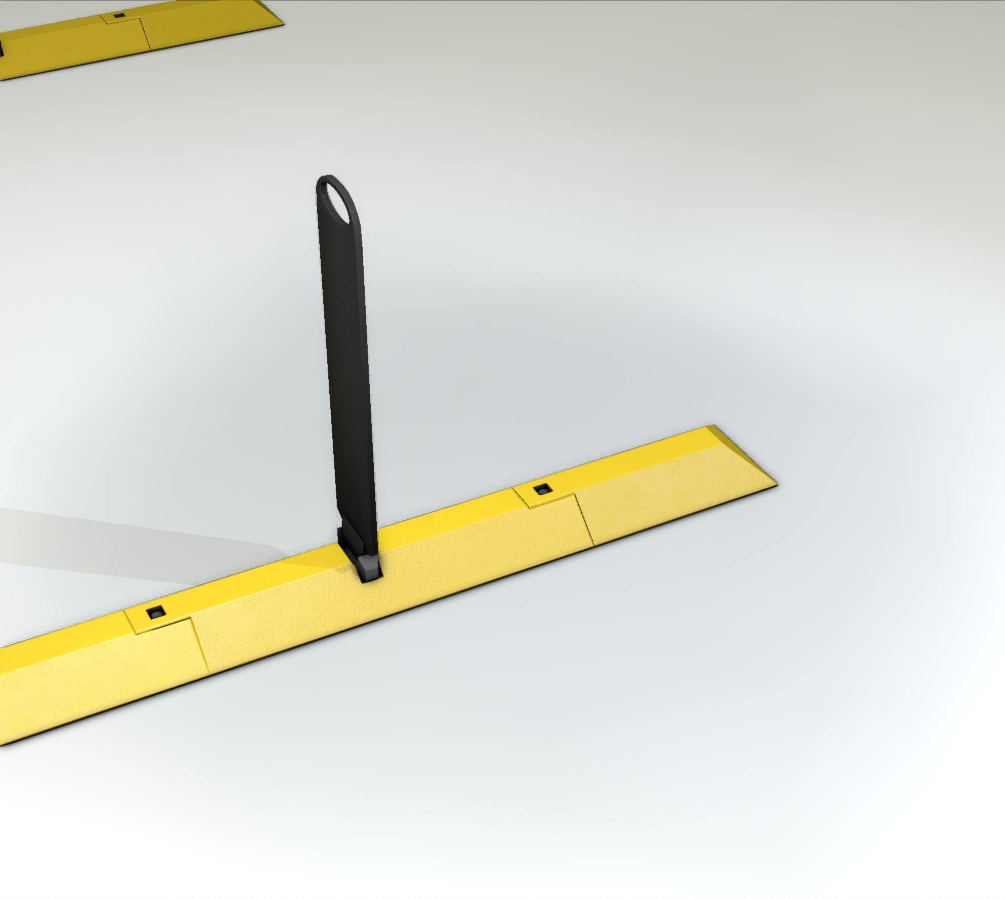 Yellow guide barrier 27 pointing left 628-11 Low-poly 3D model_16