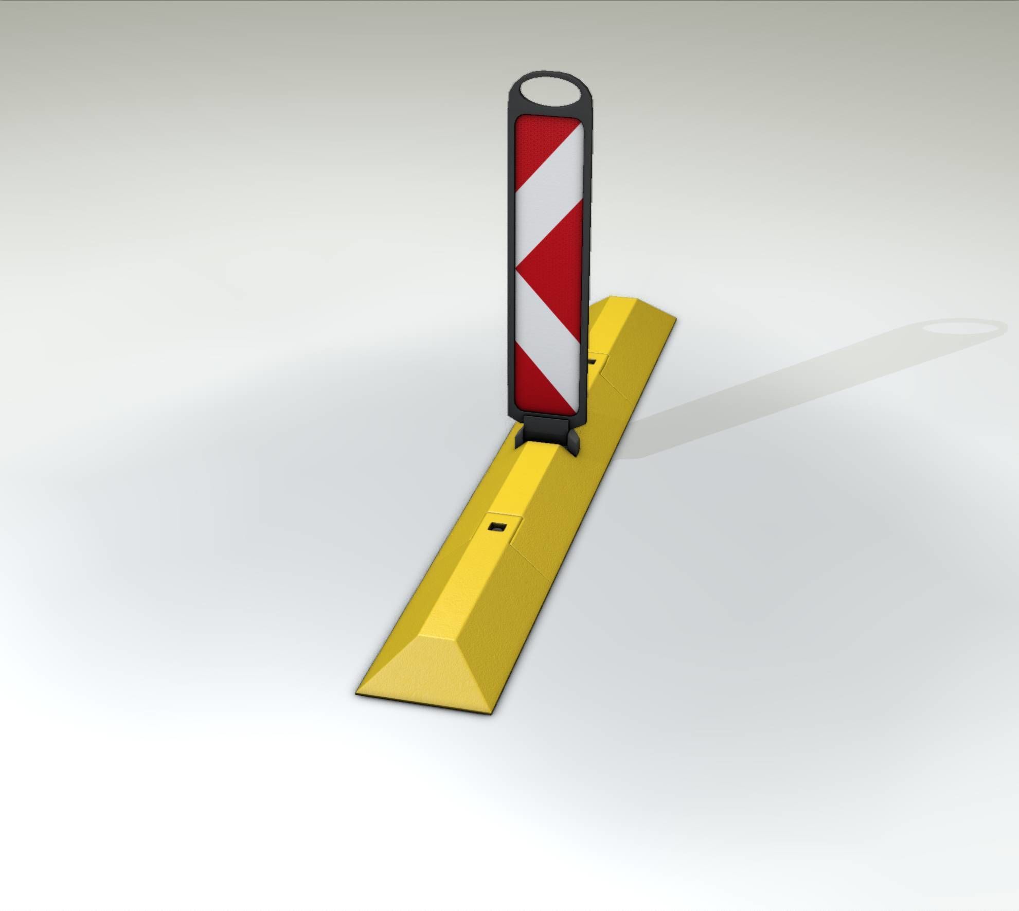 Yellow guide barrier 27 pointing left 628-11 Low-poly 3D model_25