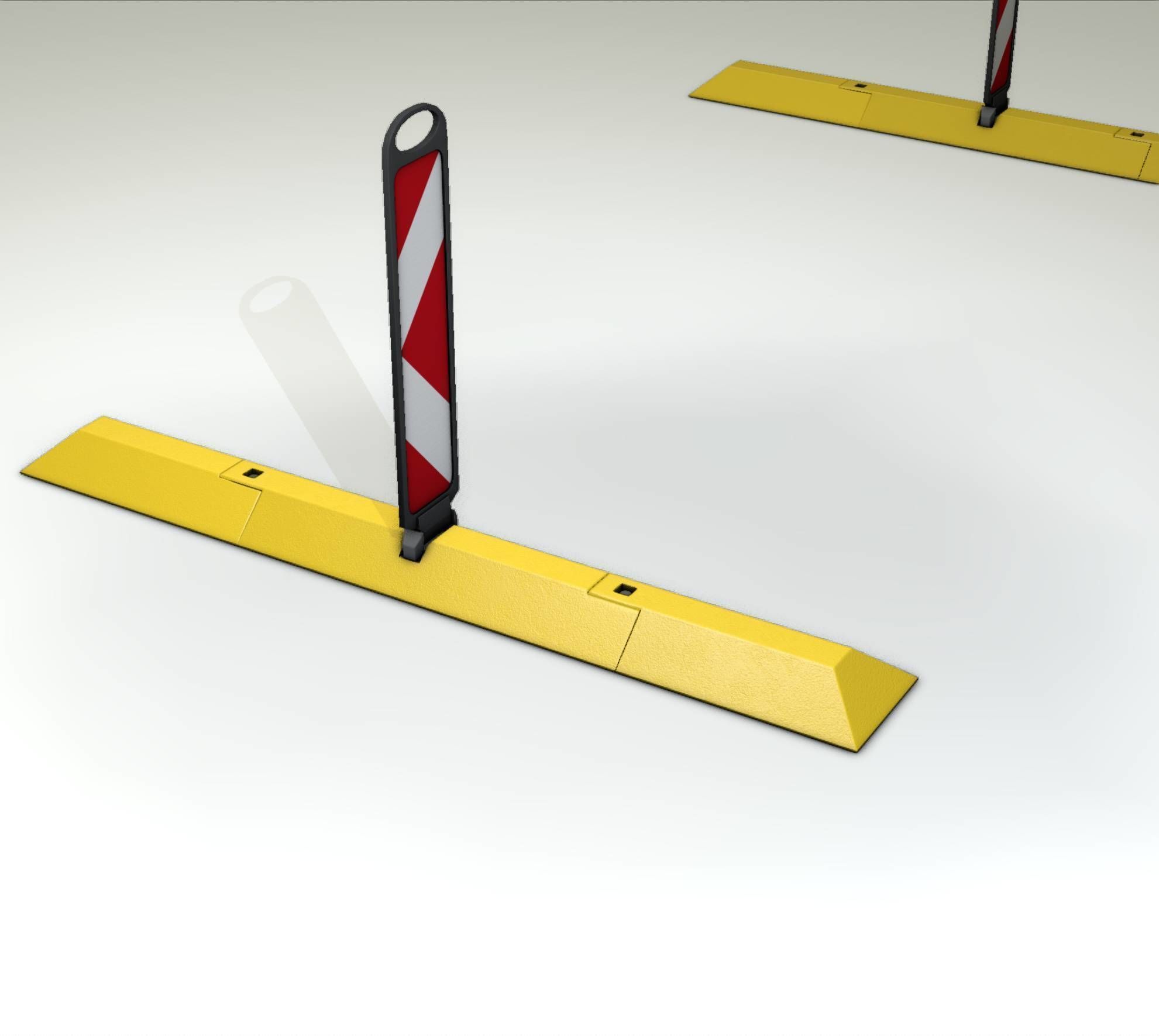 Yellow guide barrier 27 pointing left 628-11 Low-poly 3D model_20