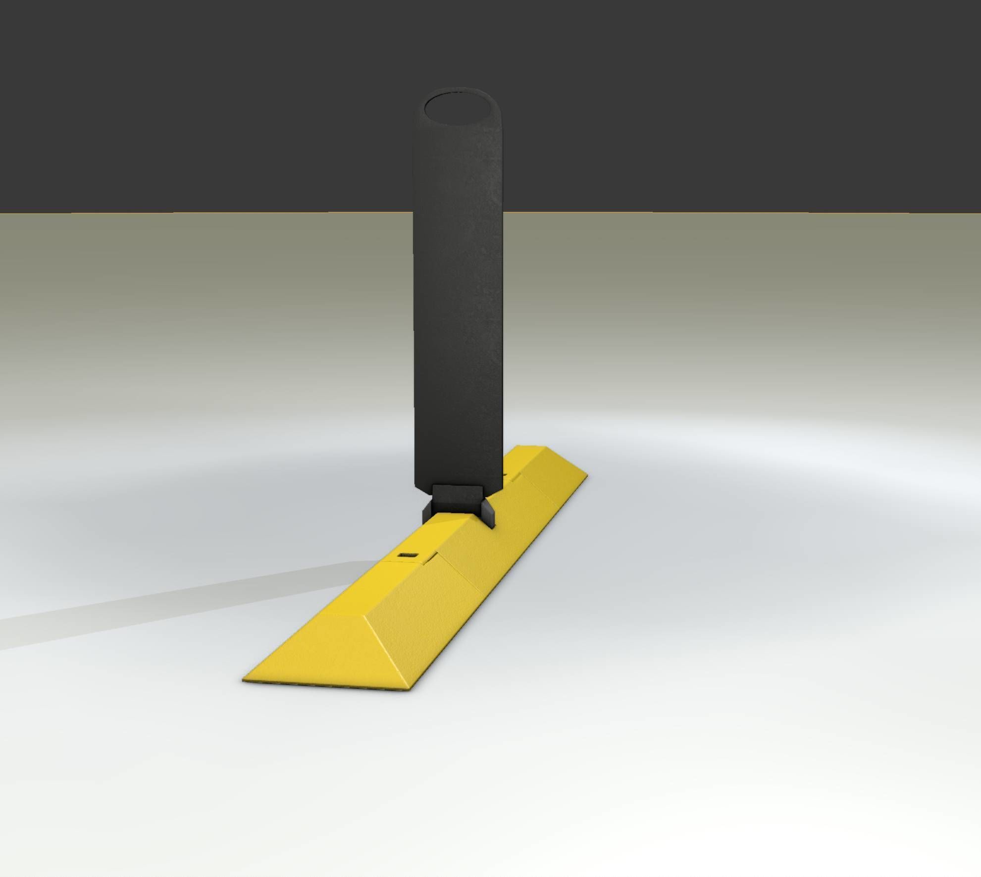 Yellow guide barrier 27 pointing left 628-11 Low-poly 3D model_37