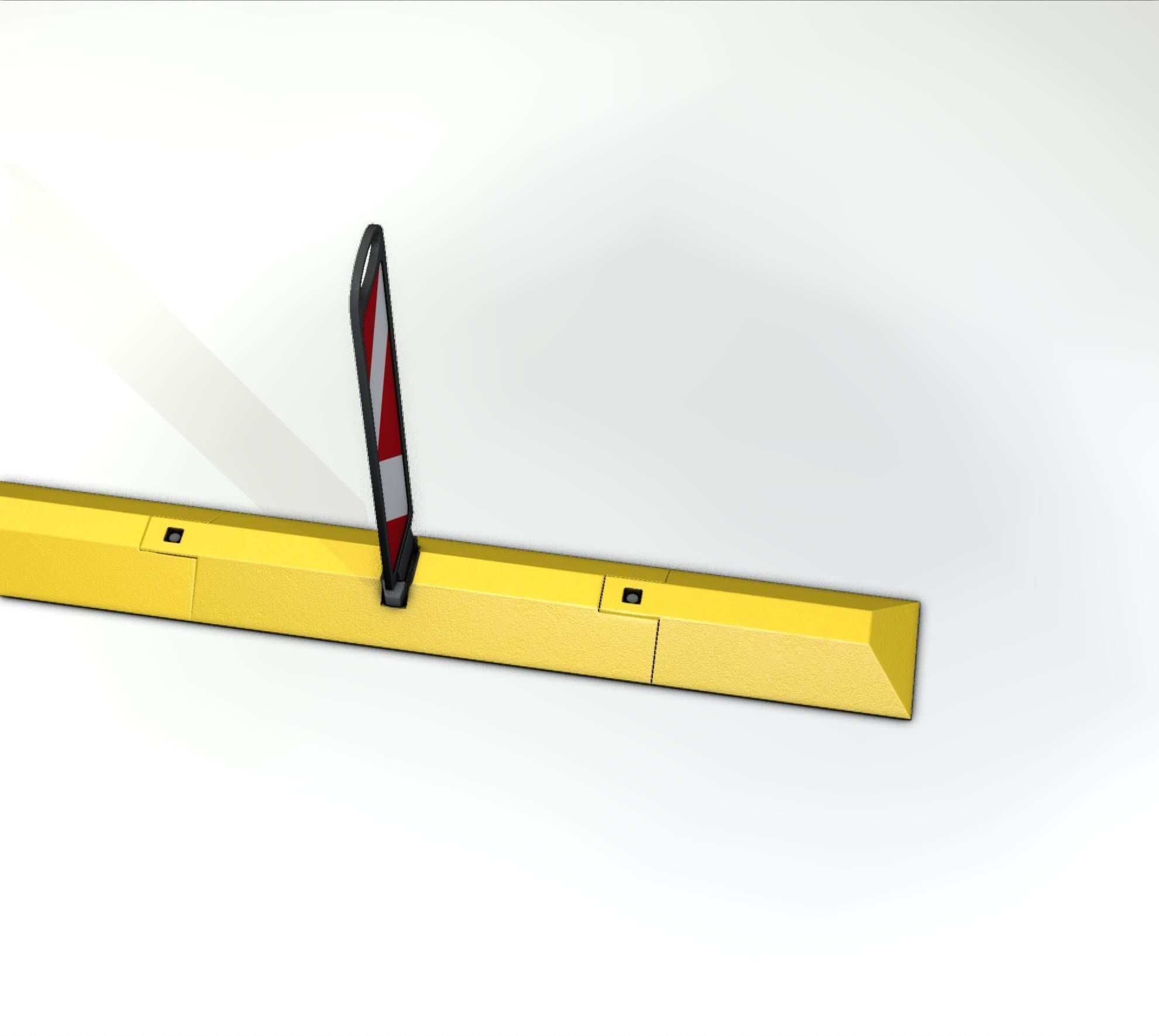 Yellow guide barrier 27 pointing left 628-11 Low-poly 3D model_43