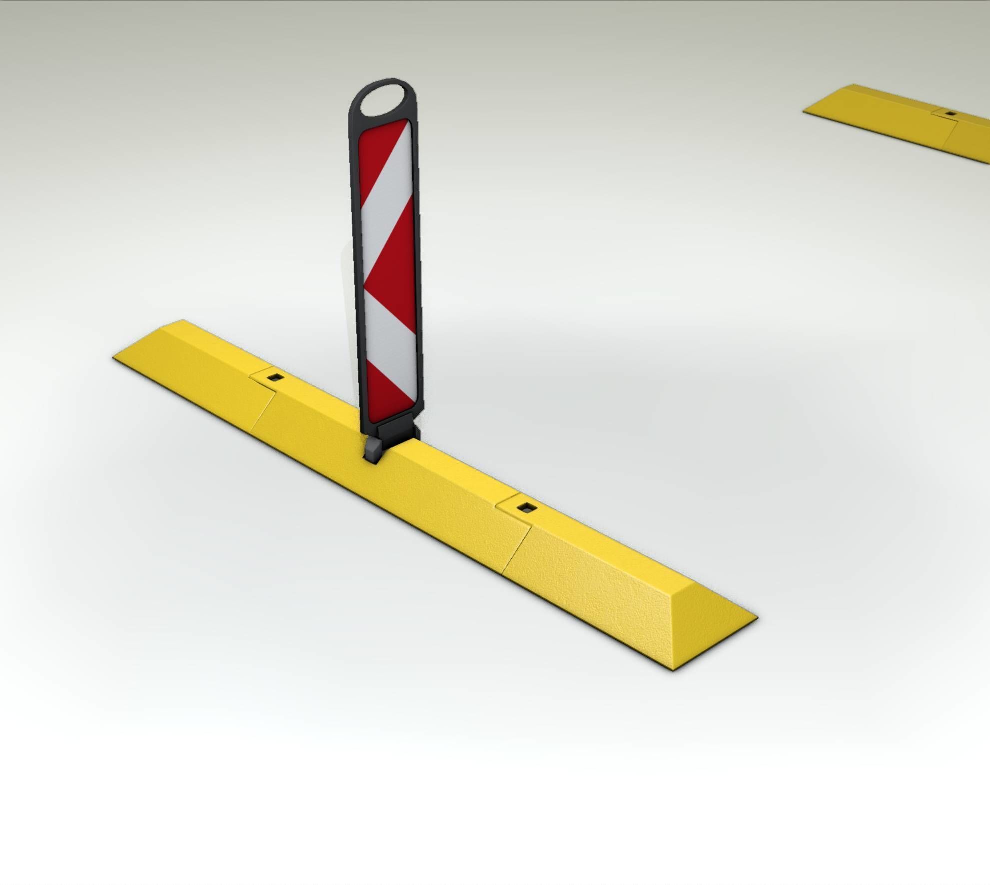 Yellow guide barrier 27 pointing left 628-11 Low-poly 3D model_21