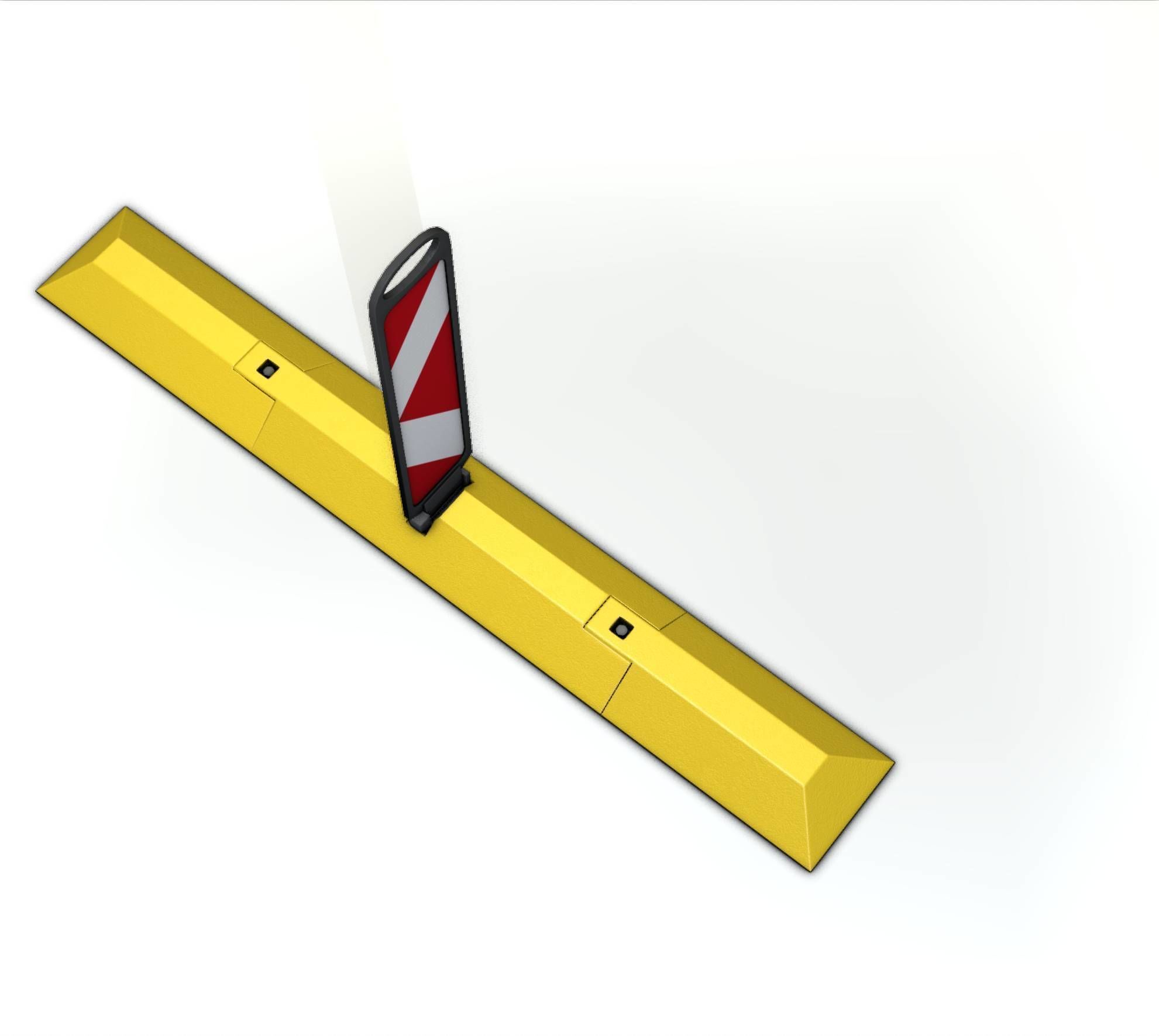 Yellow guide barrier 27 pointing left 628-11 Low-poly 3D model_45