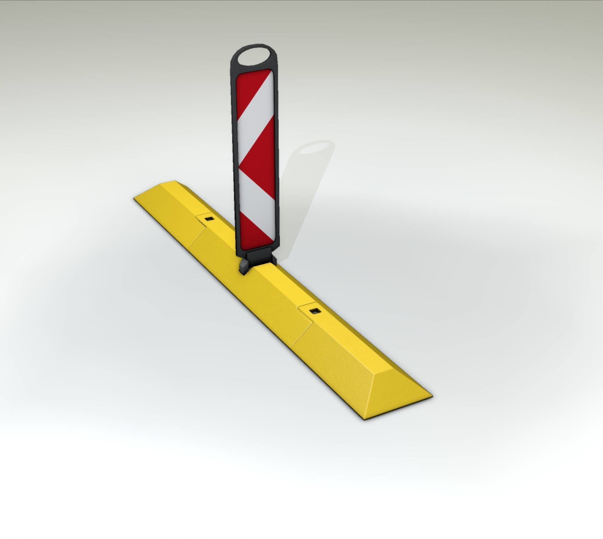 Yellow guide barrier 27 pointing left 628-11 Low-poly 3D model_22