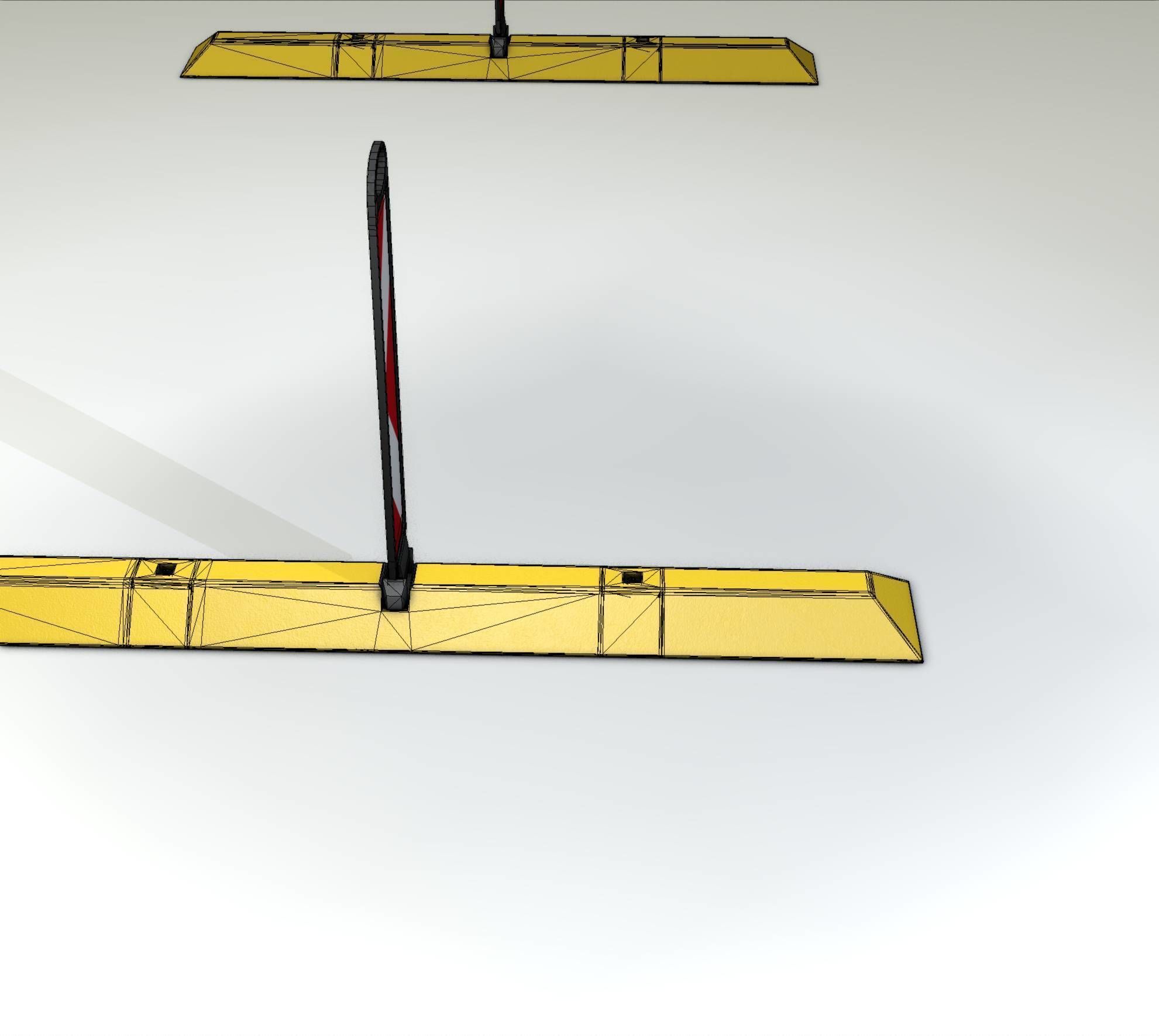 Yellow guide barrier 27 pointing left 628-11 Low-poly 3D model_18