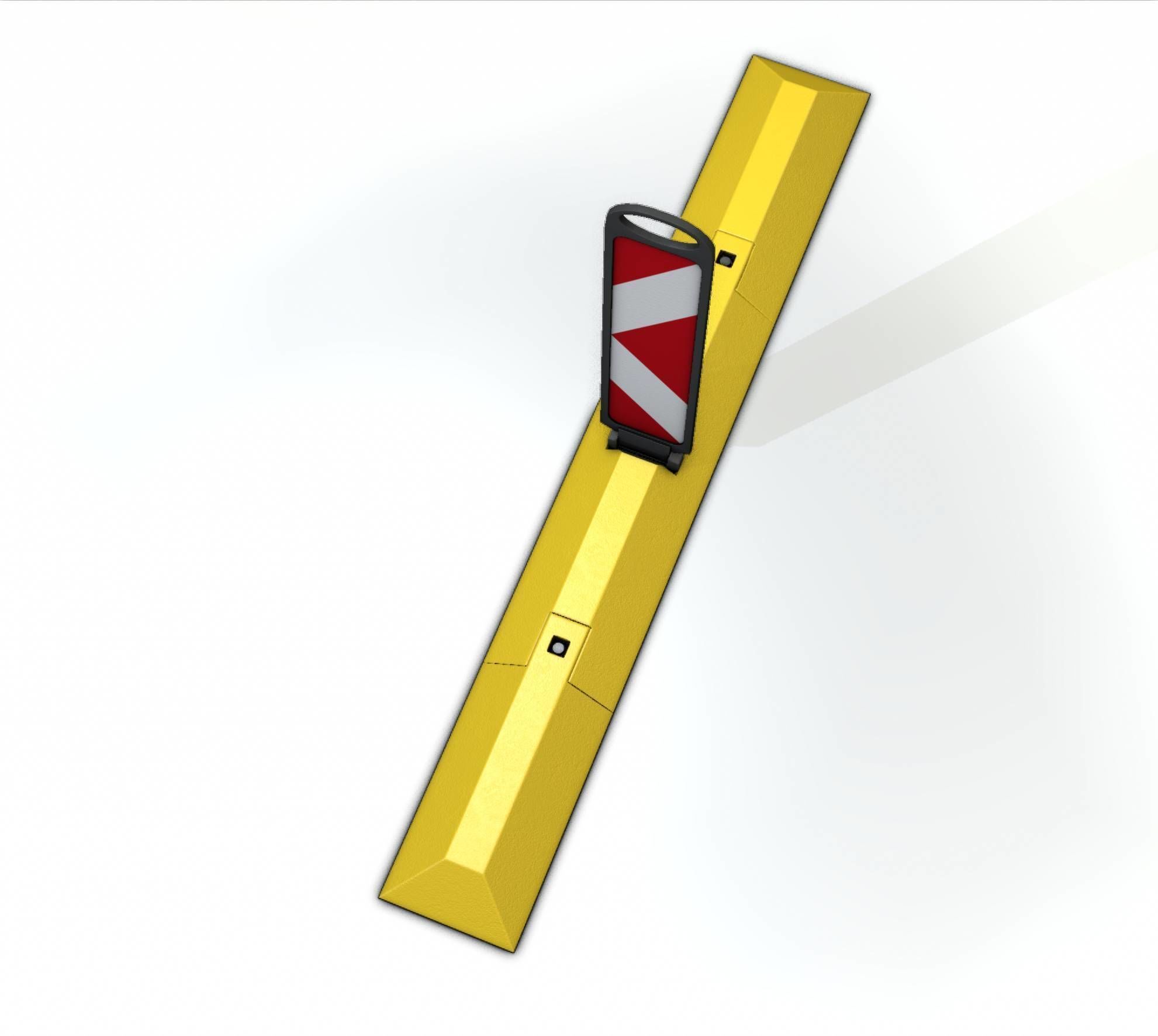 Yellow guide barrier 27 pointing left 628-11 Low-poly 3D model_50
