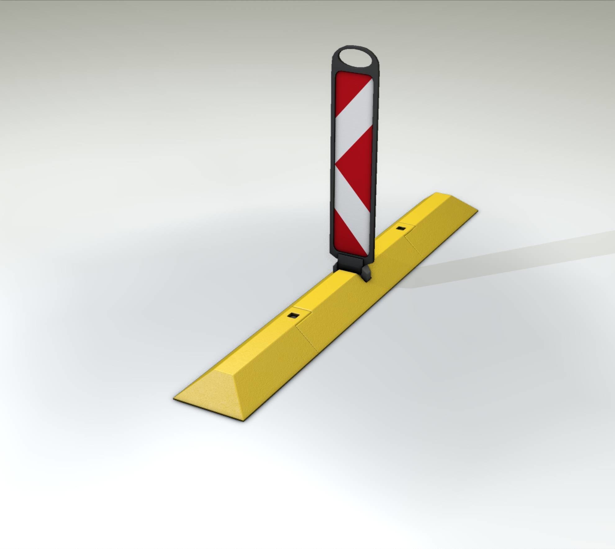 Yellow guide barrier 27 pointing left 628-11 Low-poly 3D model_26
