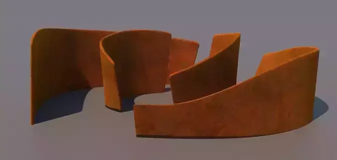 Copper curves sculpture