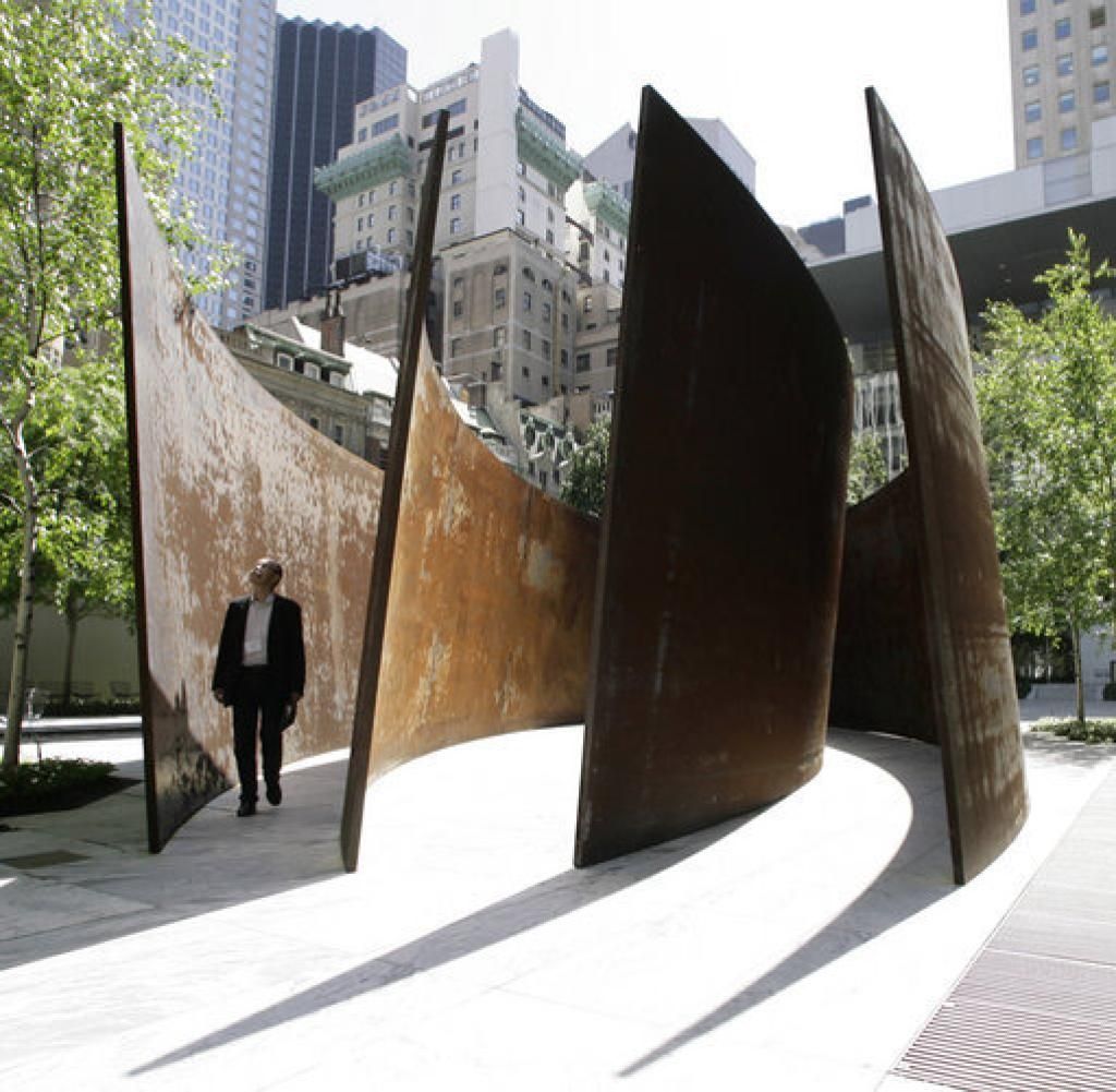 Copper curves sculpture 3D model_4