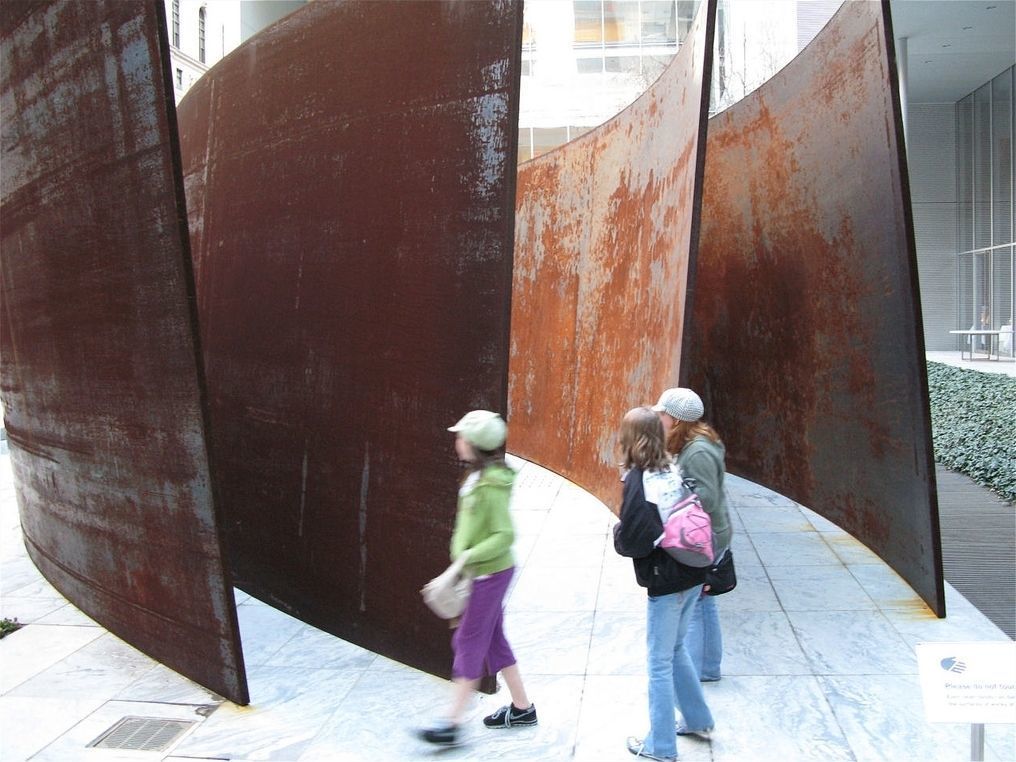 Copper curves sculpture 3D model_5