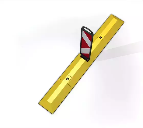 Yellow guide barrier 28 pointing right 628-21