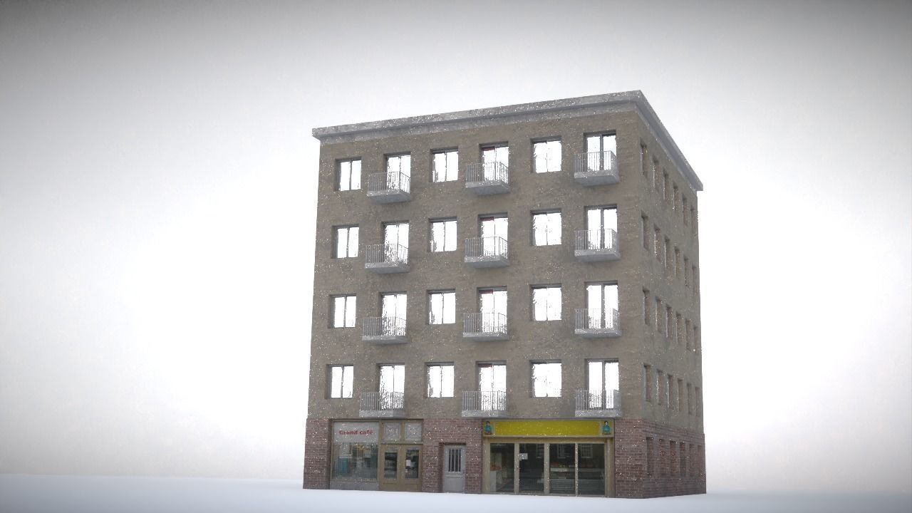 City house Low-poly 3D model_15