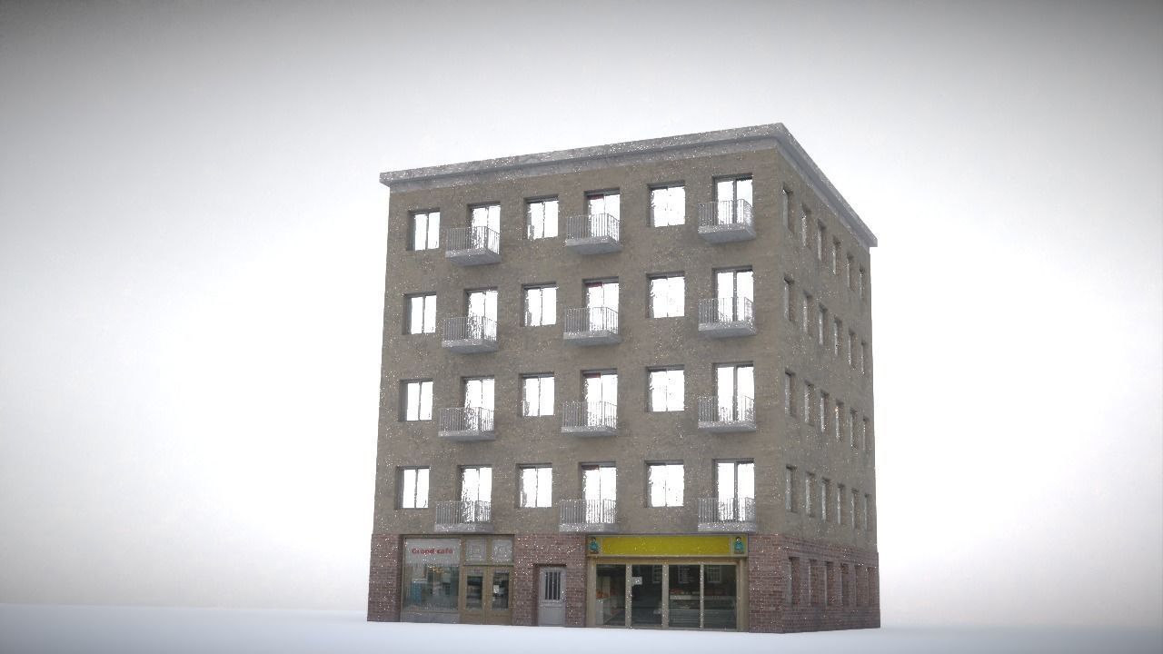 City house Low-poly 3D model_17