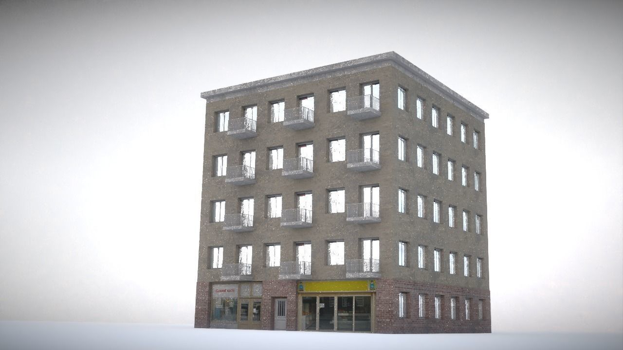 City house Low-poly 3D model_19