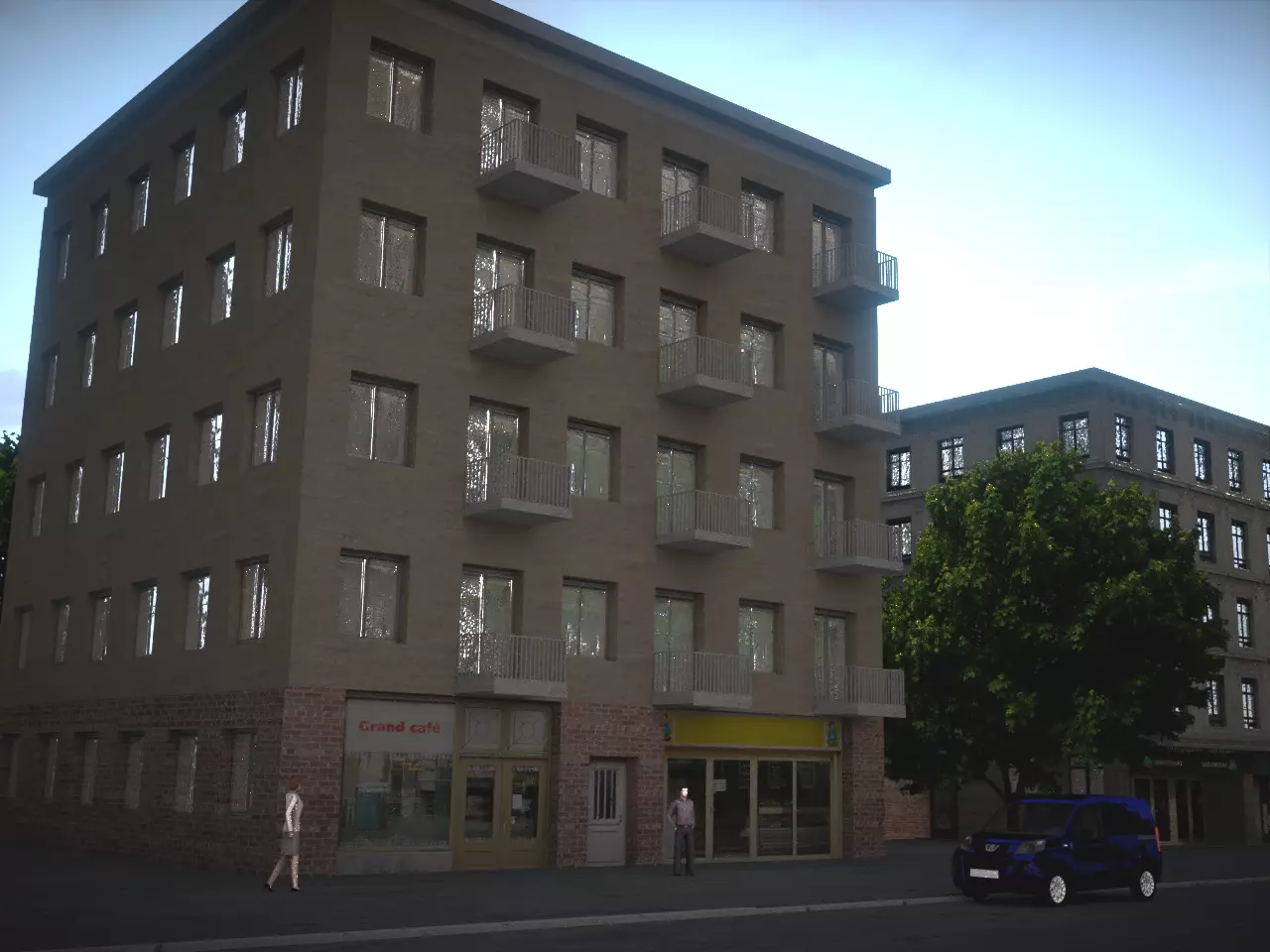 City house Low-poly 3D model_0