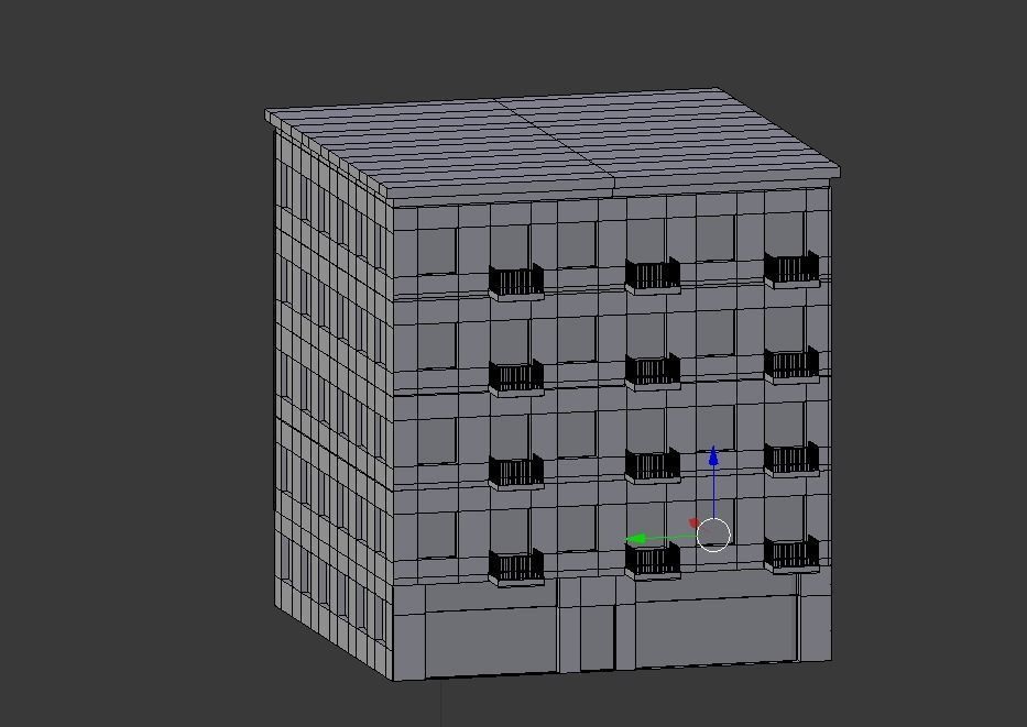 City house Low-poly 3D model_2