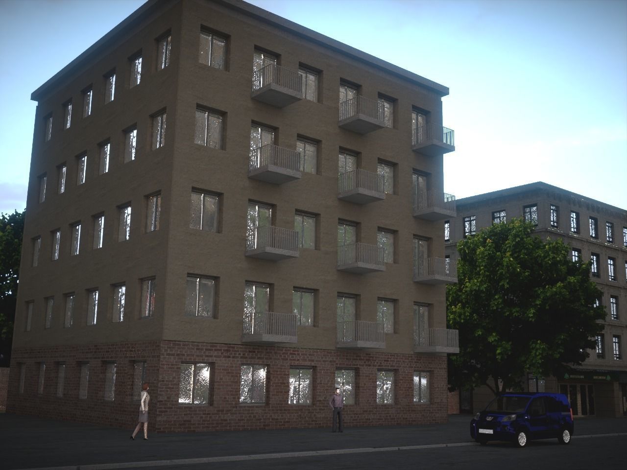 City house Low-poly 3D model_1