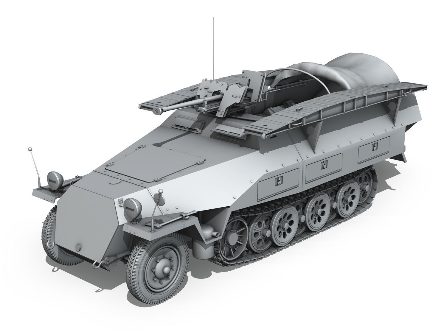 SDKFZ 251 7 Ausf D - Assault Engineer Vehicle 3D model_1