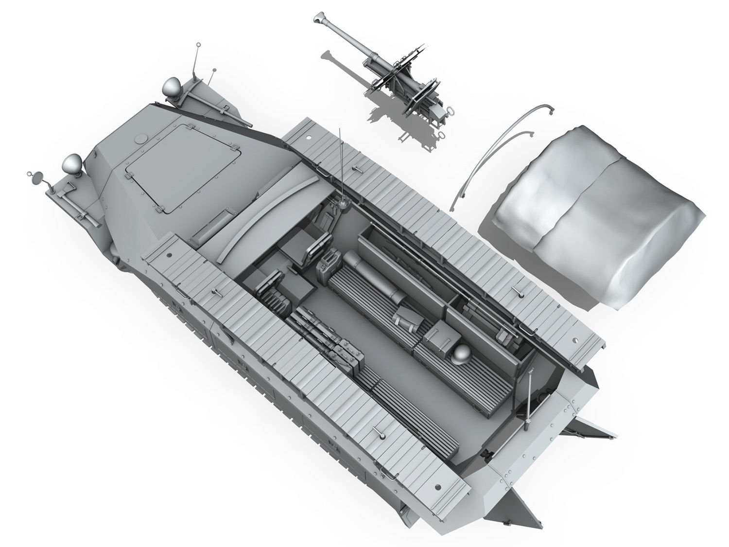 SDKFZ 251 7 Ausf D - Assault Engineer Vehicle 3D model_9