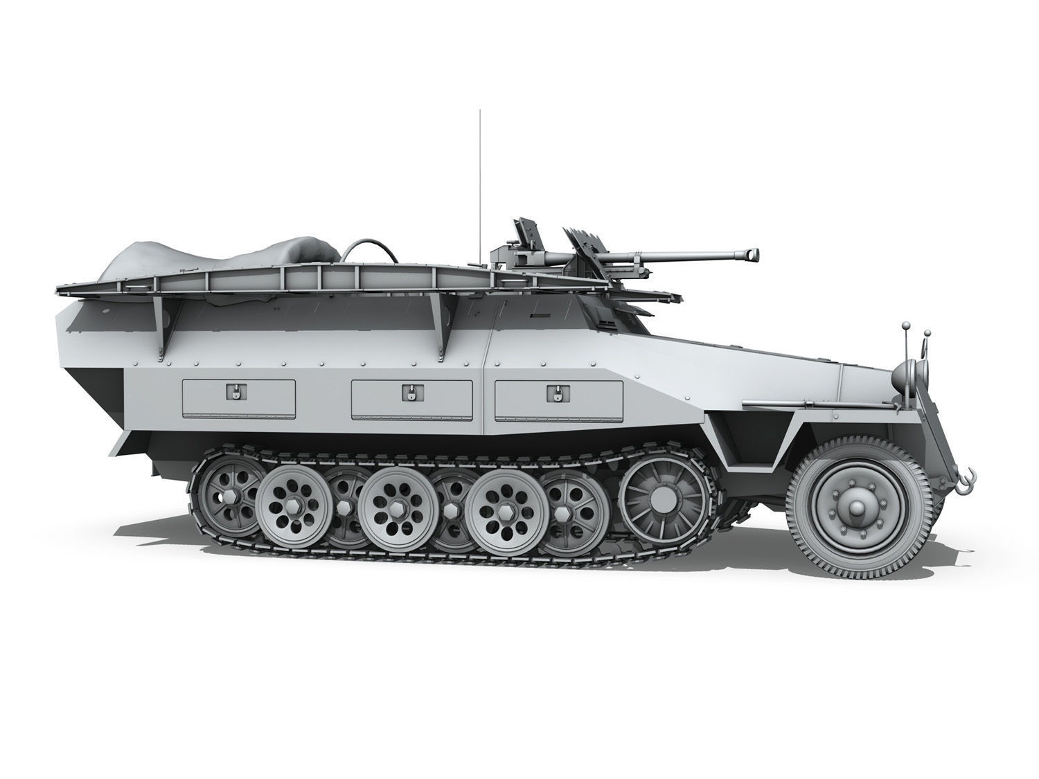 SDKFZ 251 7 Ausf D - Assault Engineer Vehicle 3D model_6