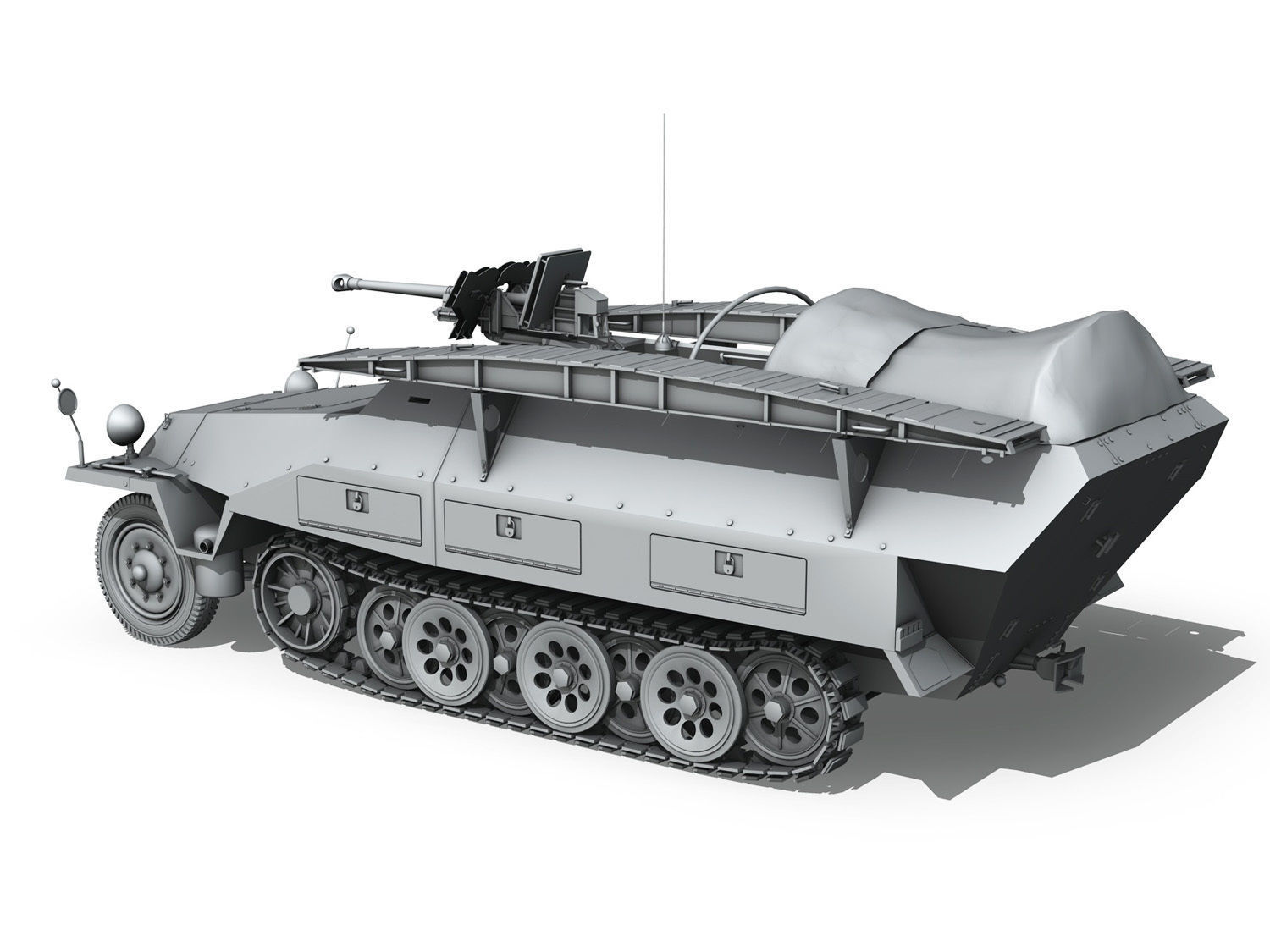 SDKFZ 251 7 Ausf D - Assault Engineer Vehicle 3D model_3