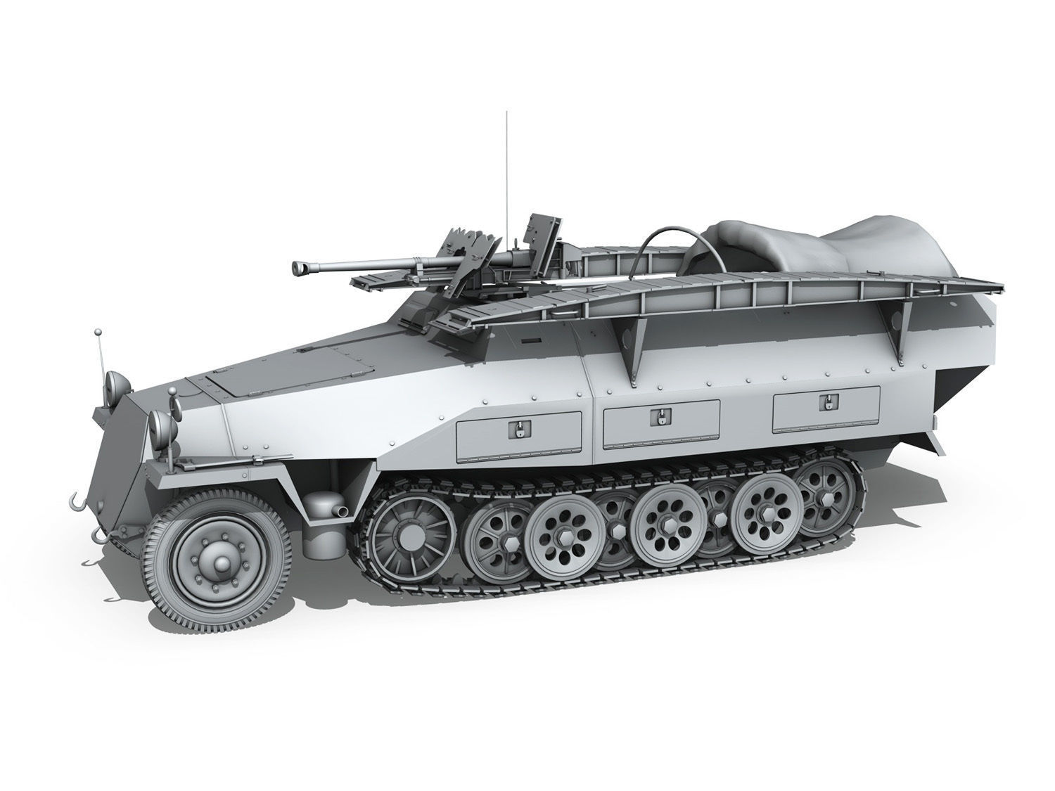 SDKFZ 251 7 Ausf D - Assault Engineer Vehicle 3D model_2